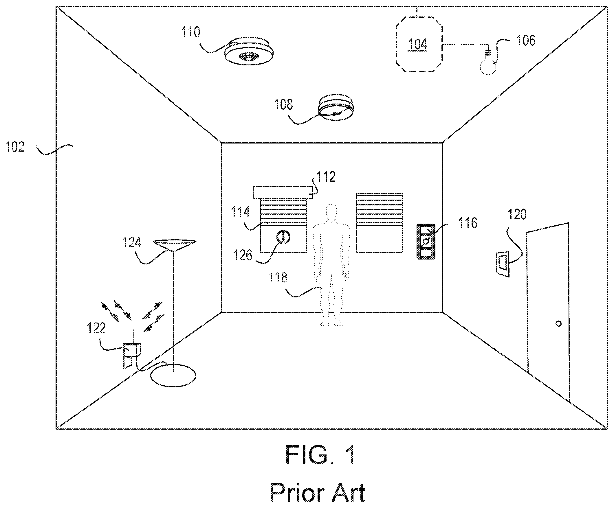 Patent US11818627 — Gesture-based load control via wearable devices — Figure 1