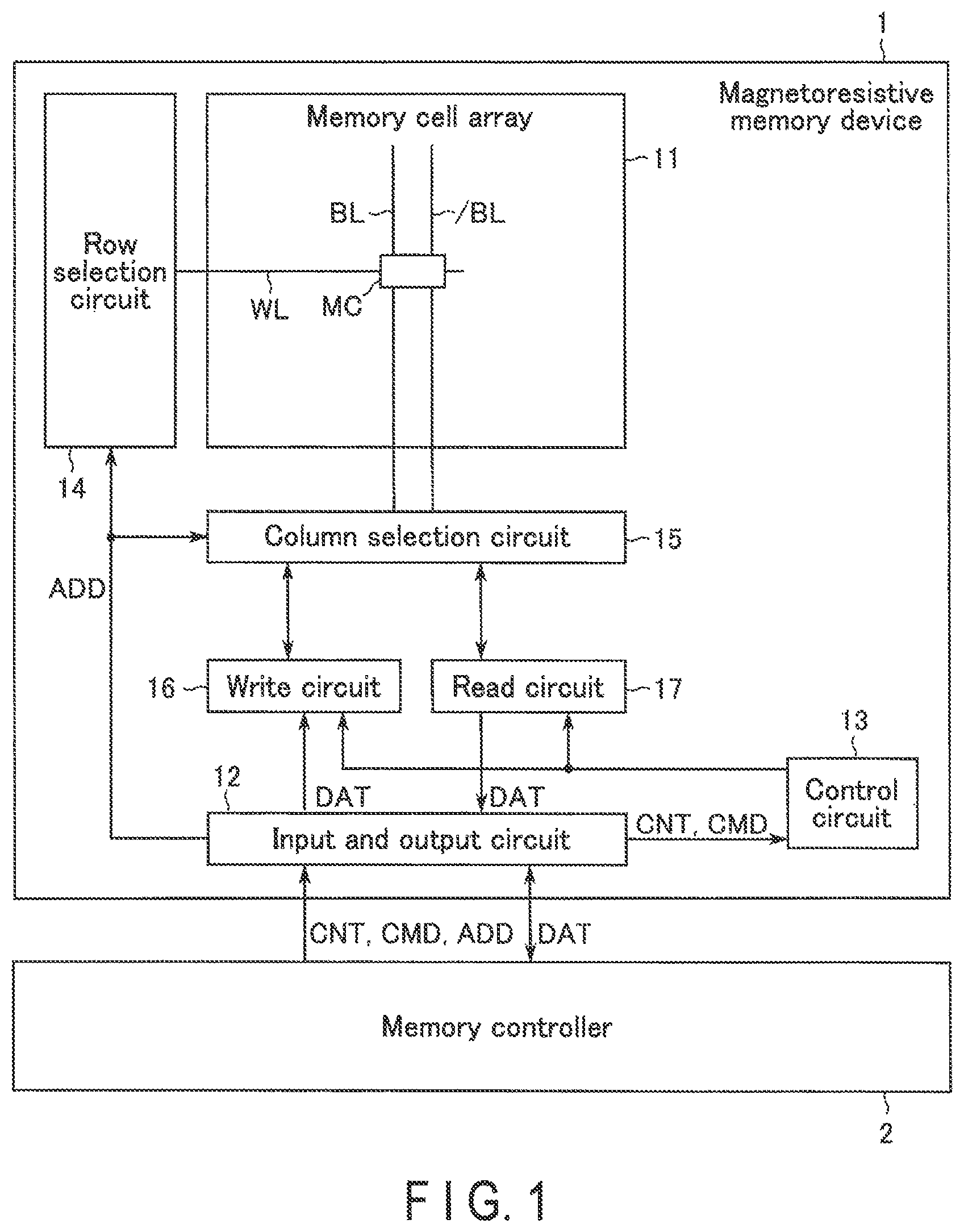 Patent US11818898 Figure 1 – Magnetoresistive memory device and method of manufacturing magnetoresistive memory device