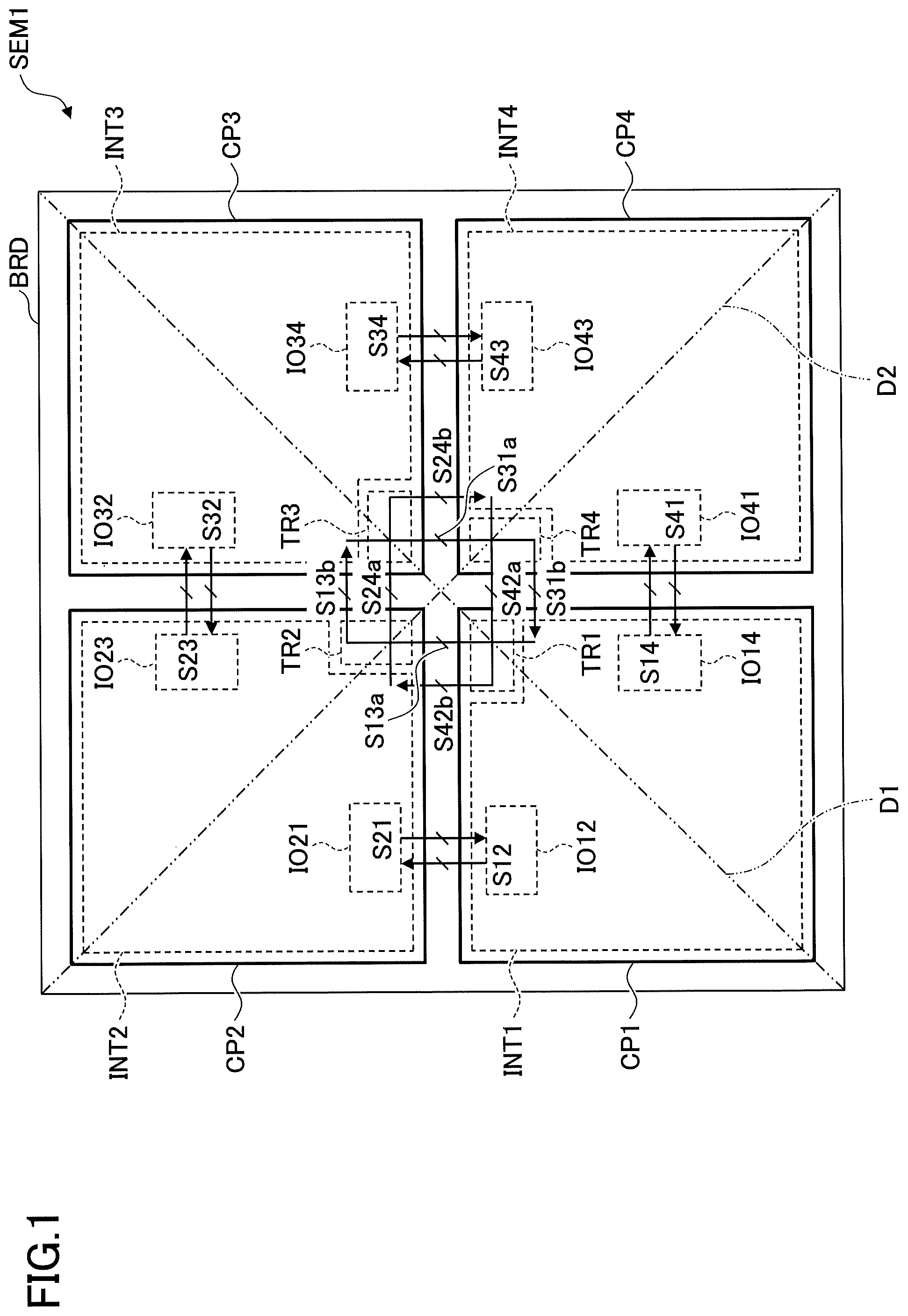 Patent US11824009 — Semiconductor device and data transferring method for semiconductor device — Figure 1