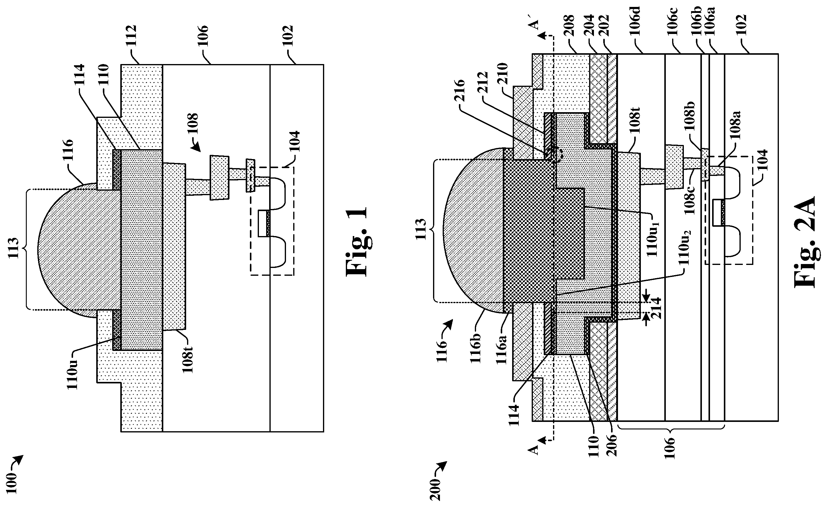 Patent US11824022 — Bond pad with enhanced reliability — Figure 1