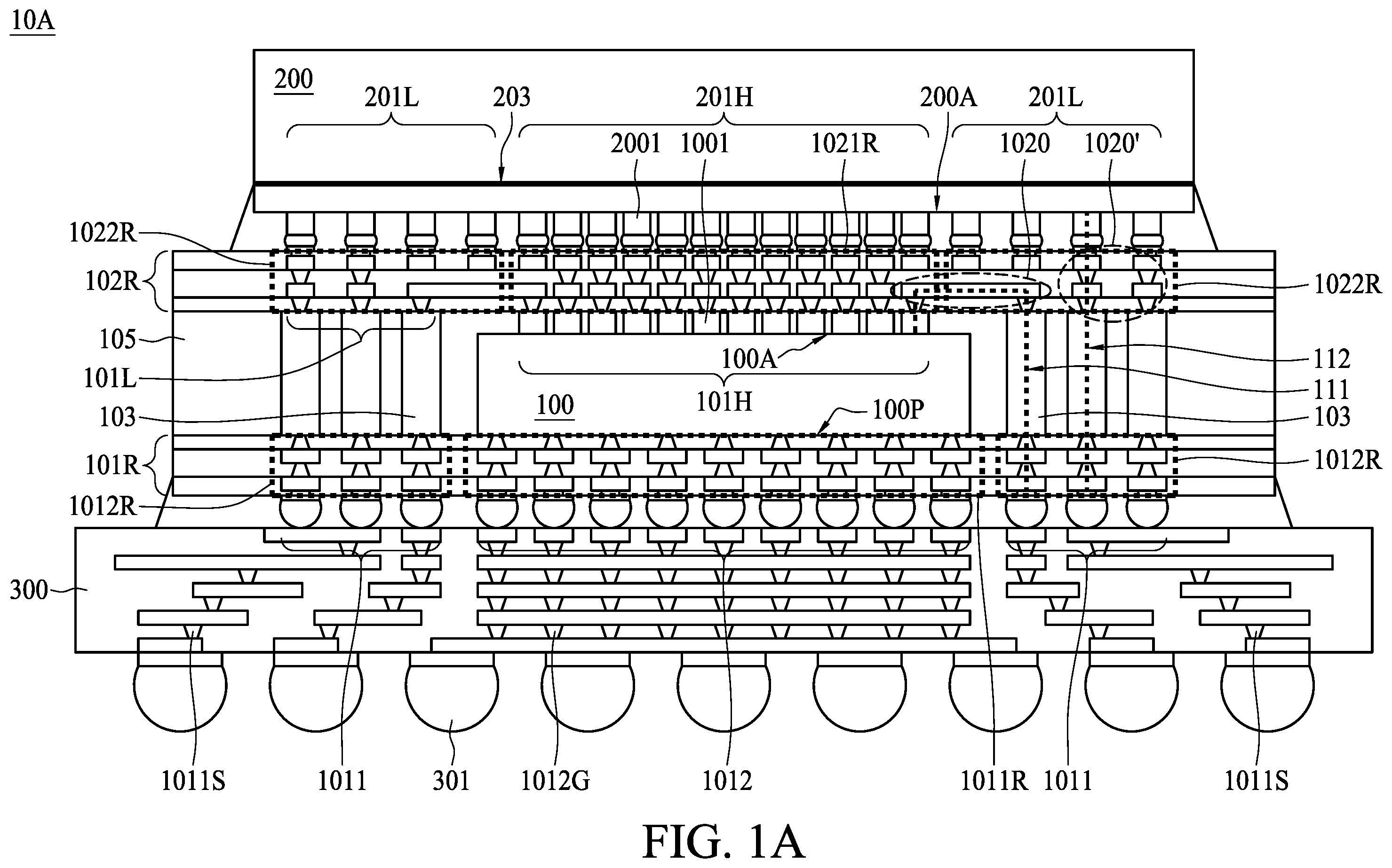 Patent US11824029 — Semiconductor package structure — Figure 1