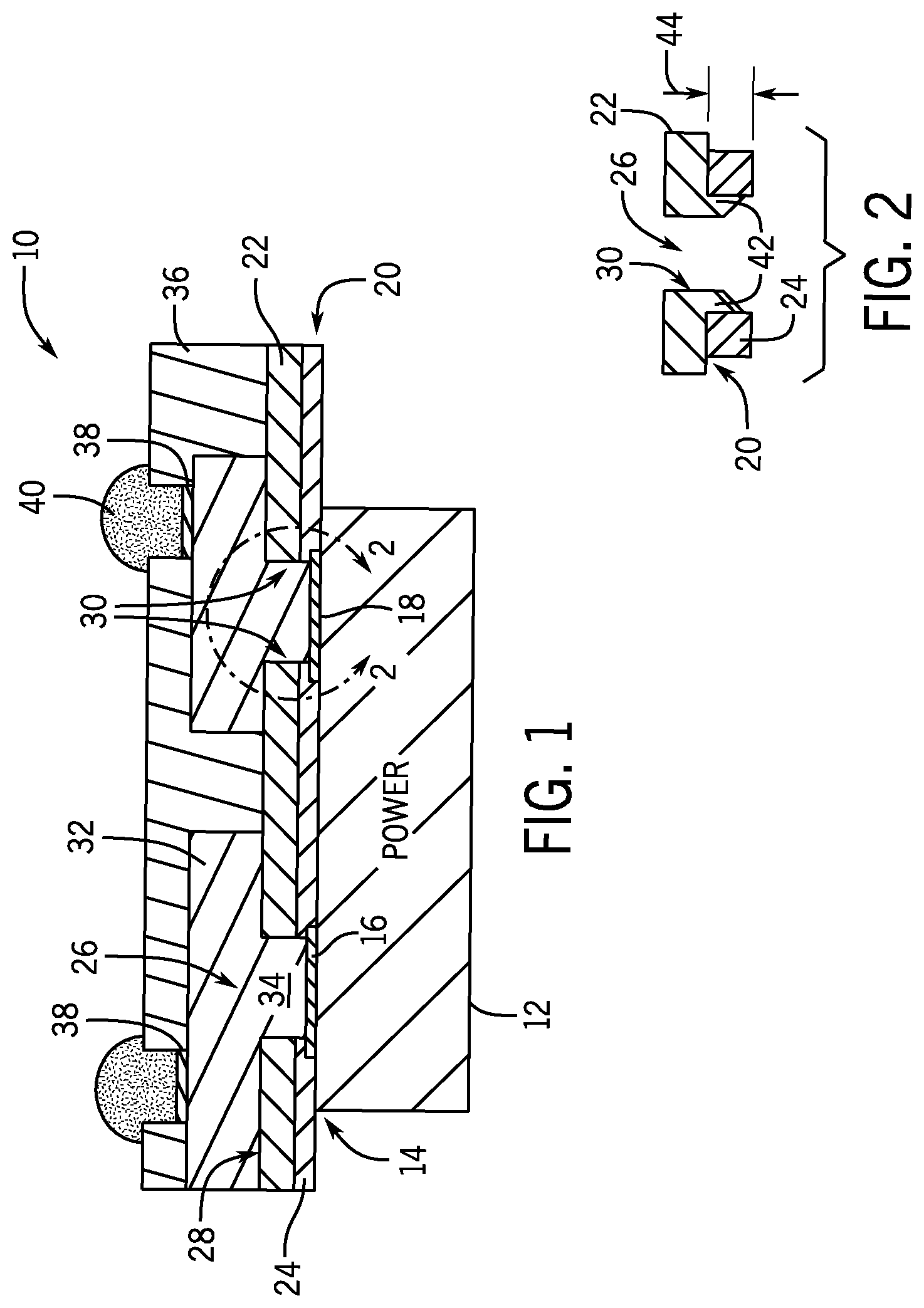 Patent US11824030 — Mechanical punched via formation in electronics package and electronics package formed thereby — Figure 1
