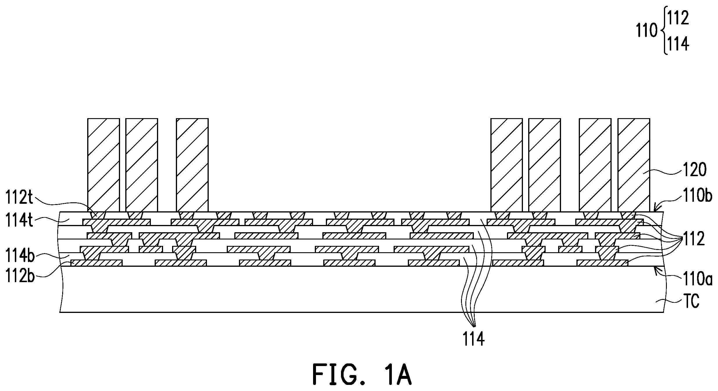 Patent US11824040 — Package component, electronic device and manufacturing method thereof — Figure 1