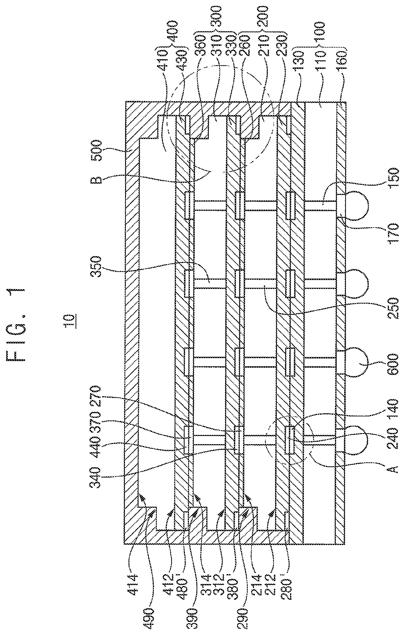 Patent US11824045 — Semiconductor package and method of manufacturing the semiconductor package — Figure 1