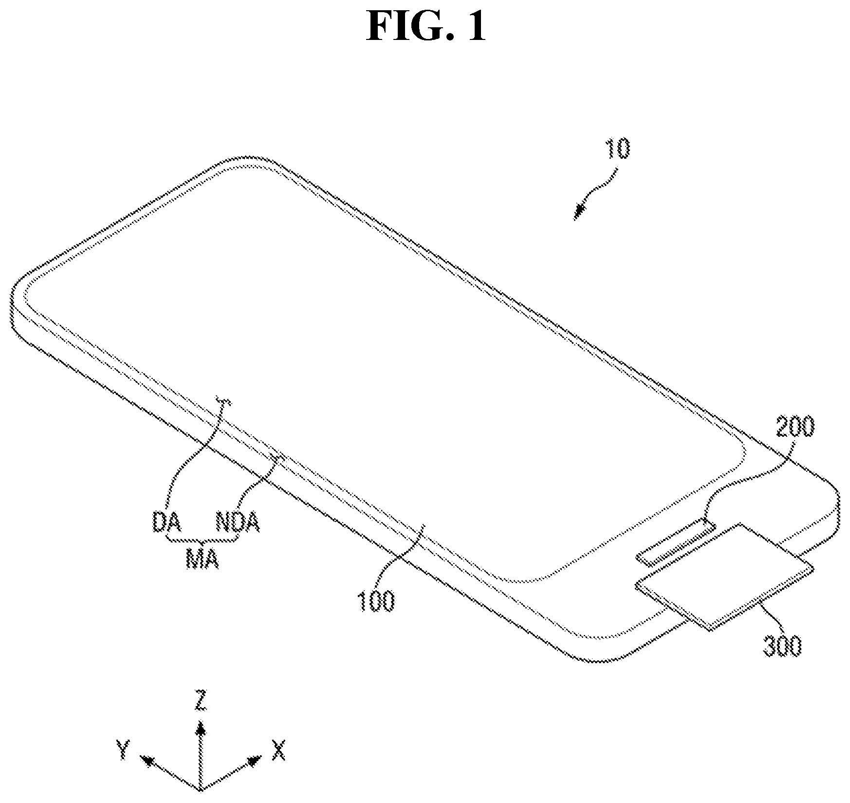 Patent US11824061 — Display device and method of manufacturing the same — Figure 1