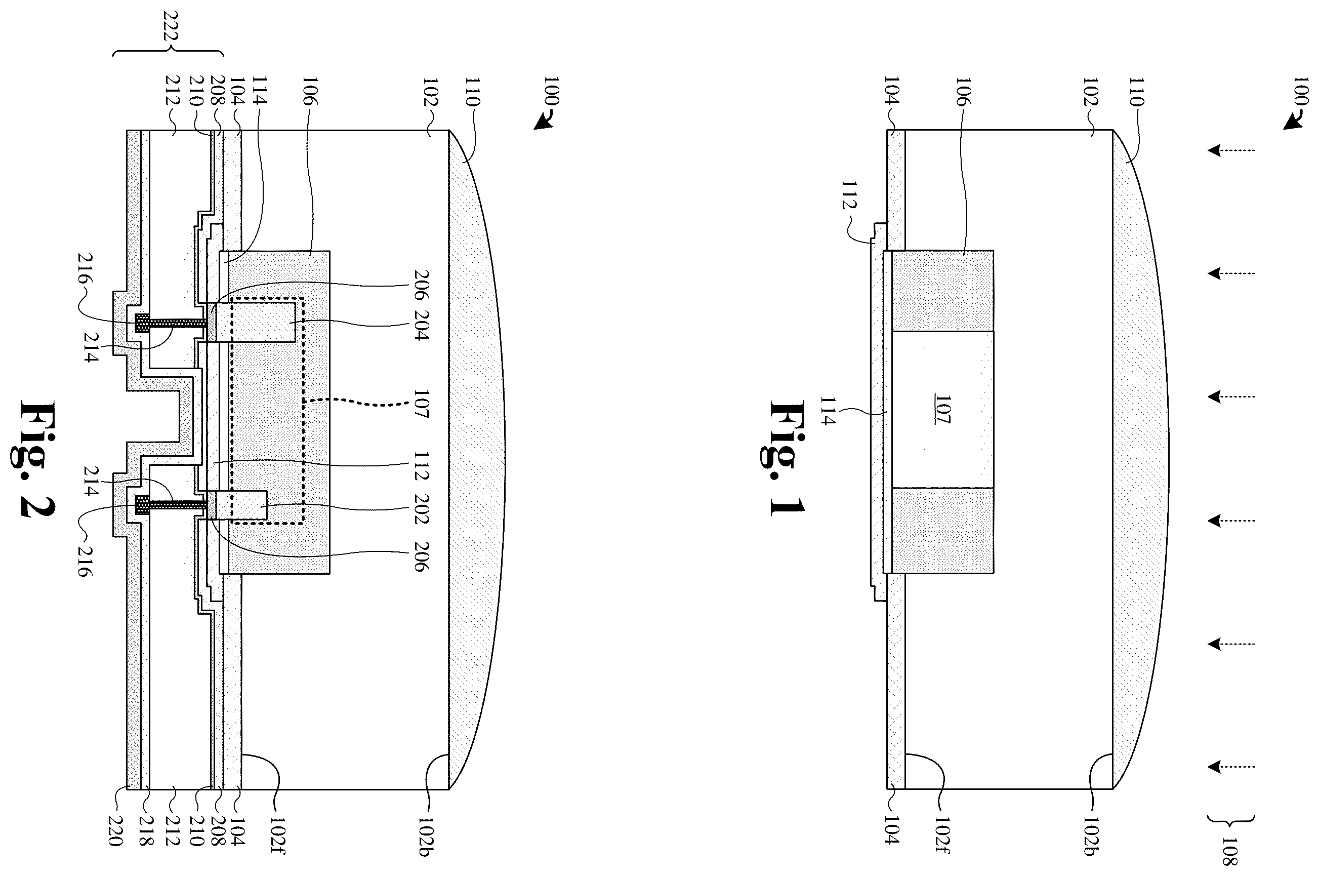 Patent US11824077 — Capping structure to reduce dark current in image sensors — Figure 1