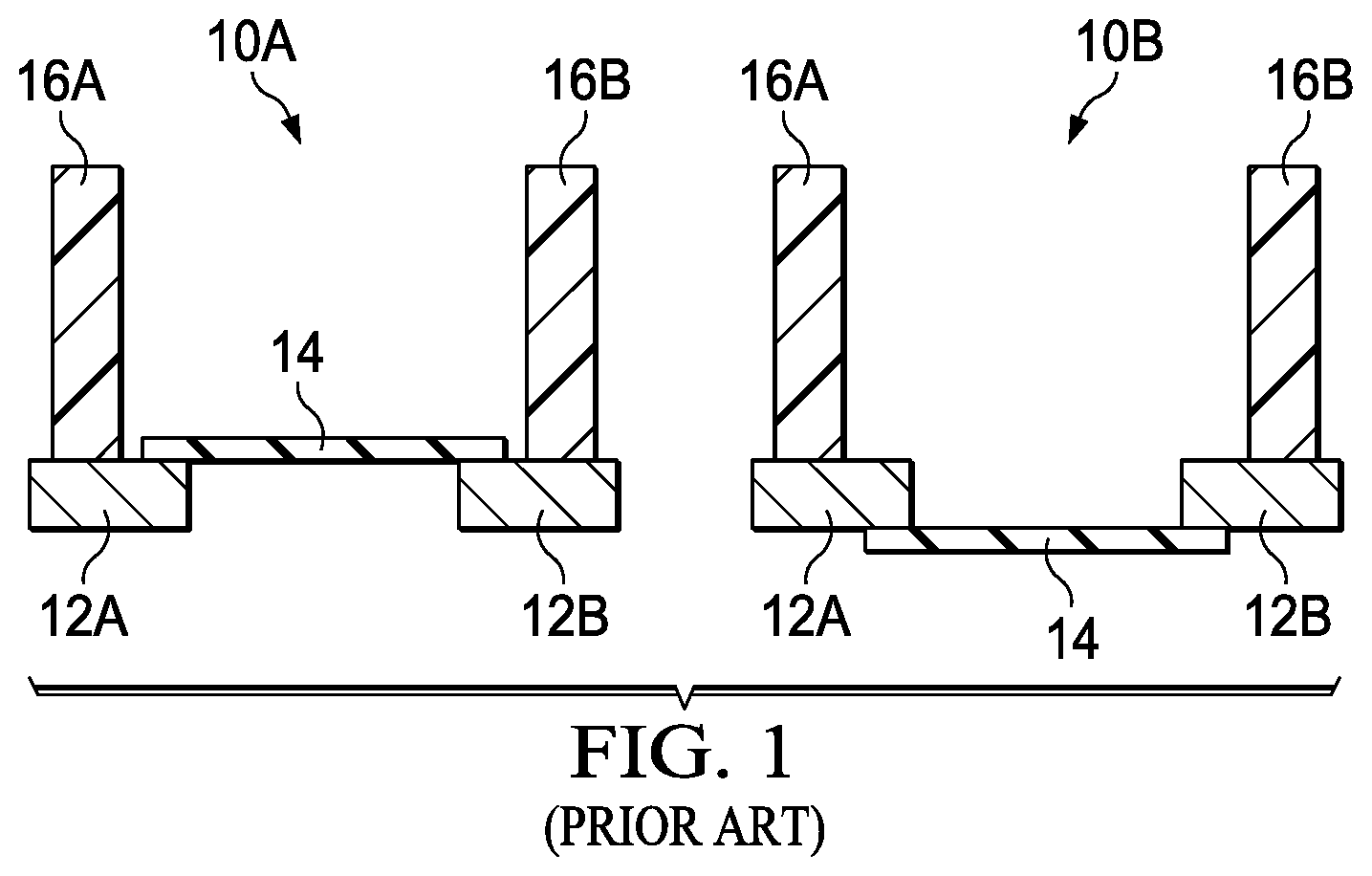 Patent US11824080 — Thin-film resistor (TFR) with displacement-plated TFR heads — Figure 1