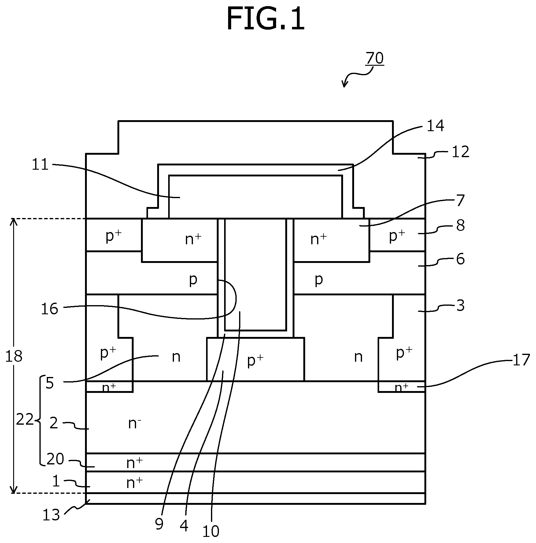 Patent US11824093 — Silicon carbide semiconductor device — Figure 1