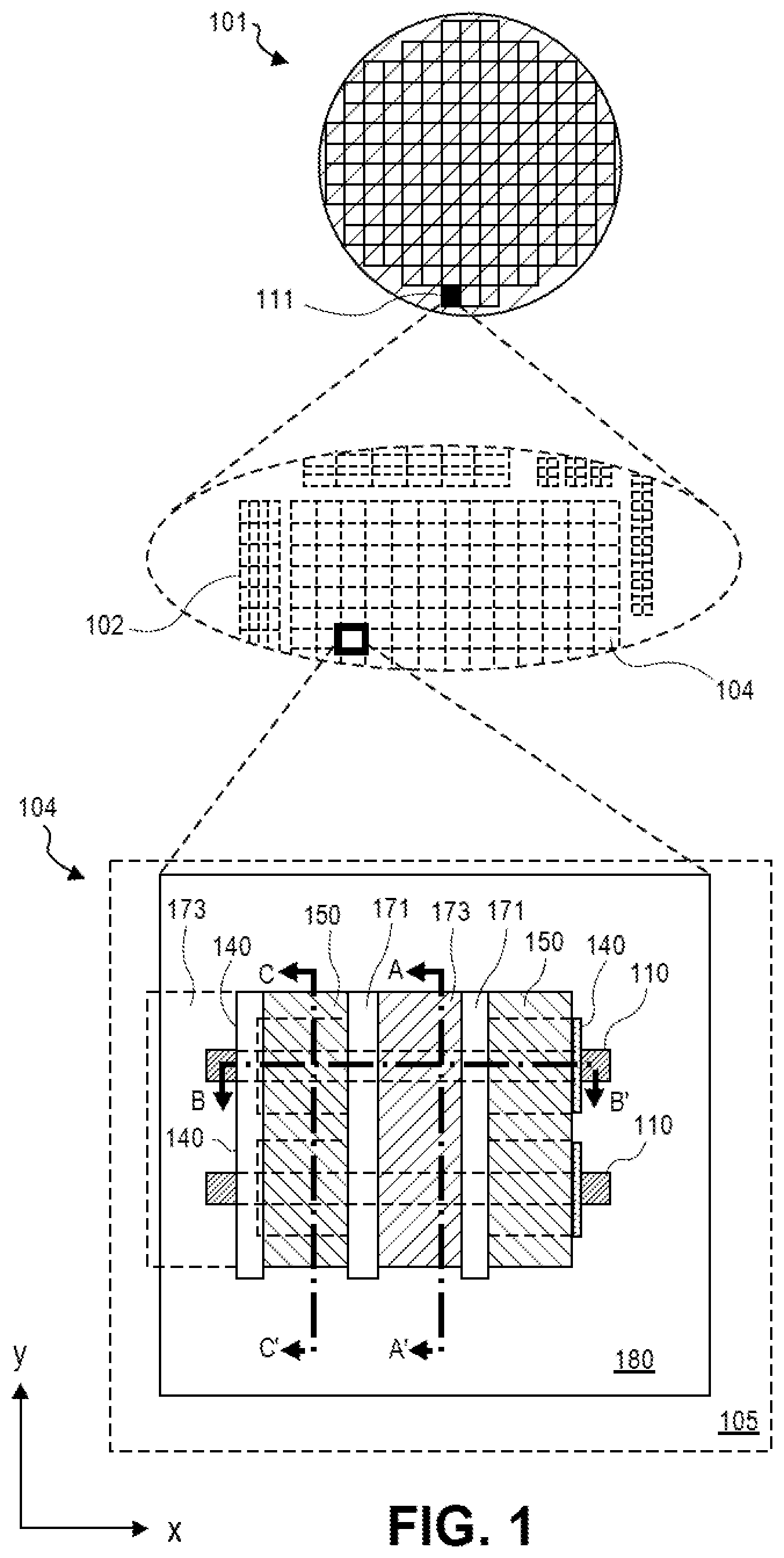Patent US11824107 — Wrap-around contact structures for semiconductor nanowires and nanoribbons — Figure 1