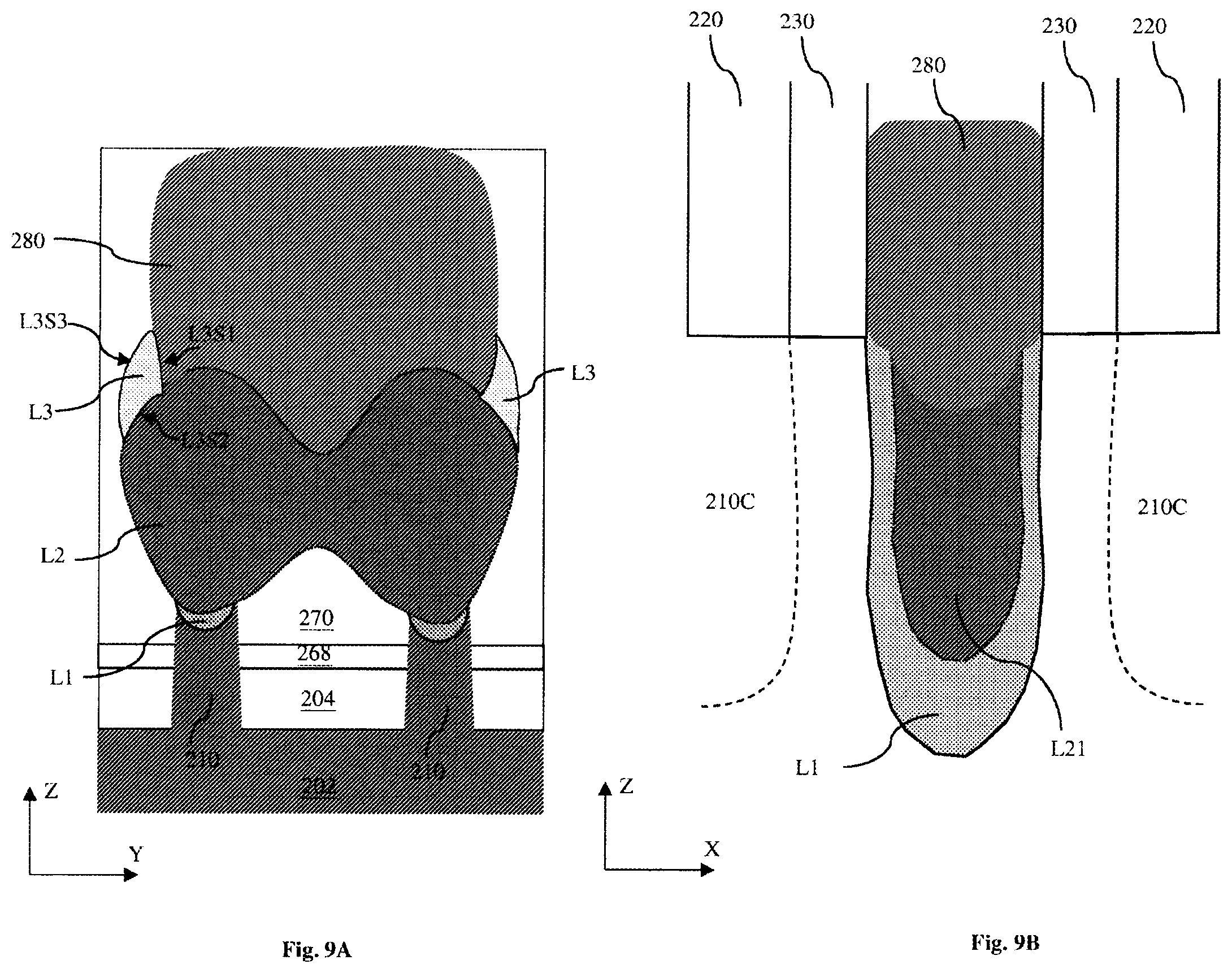Patent US11824121 Figure 9 – Semiconductor device with self-aligned wavy contact profile and method of forming the same