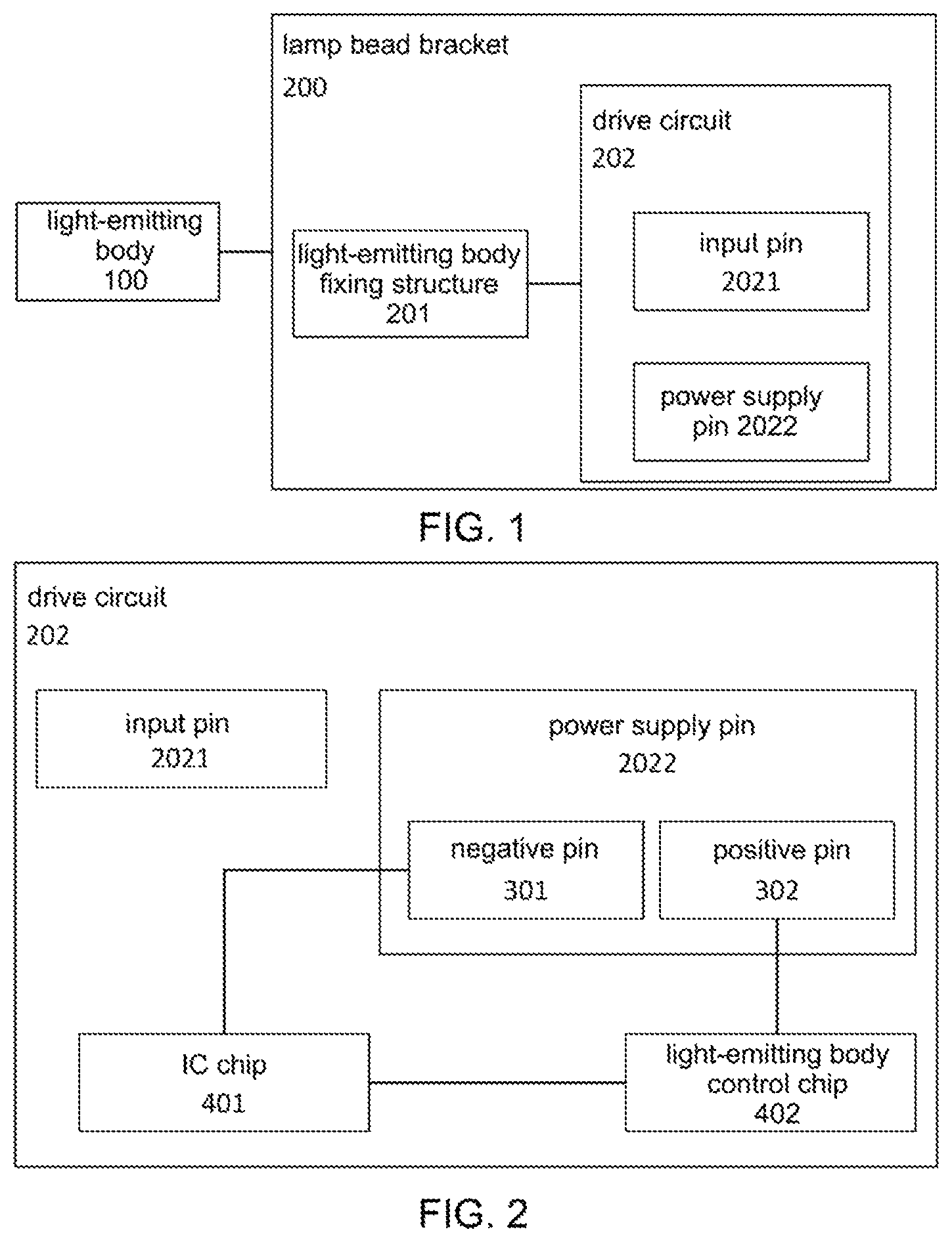 Patent US11824149 — LED lamp bead and LED lamp group — Figure 1