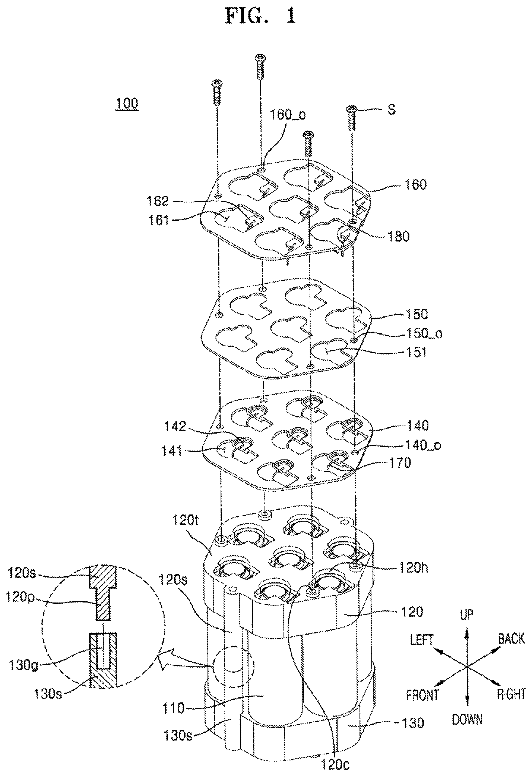 Patent US11824175 — Battery module — Figure 1