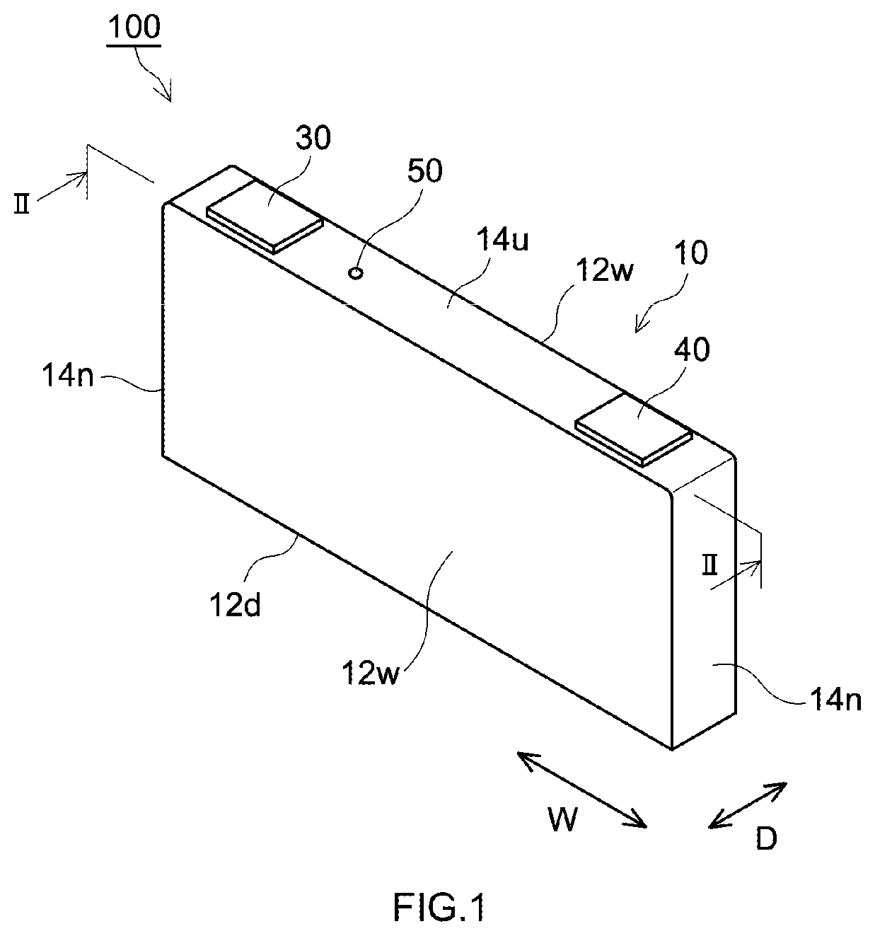Patent US11824210 — Angular battery — Figure 1