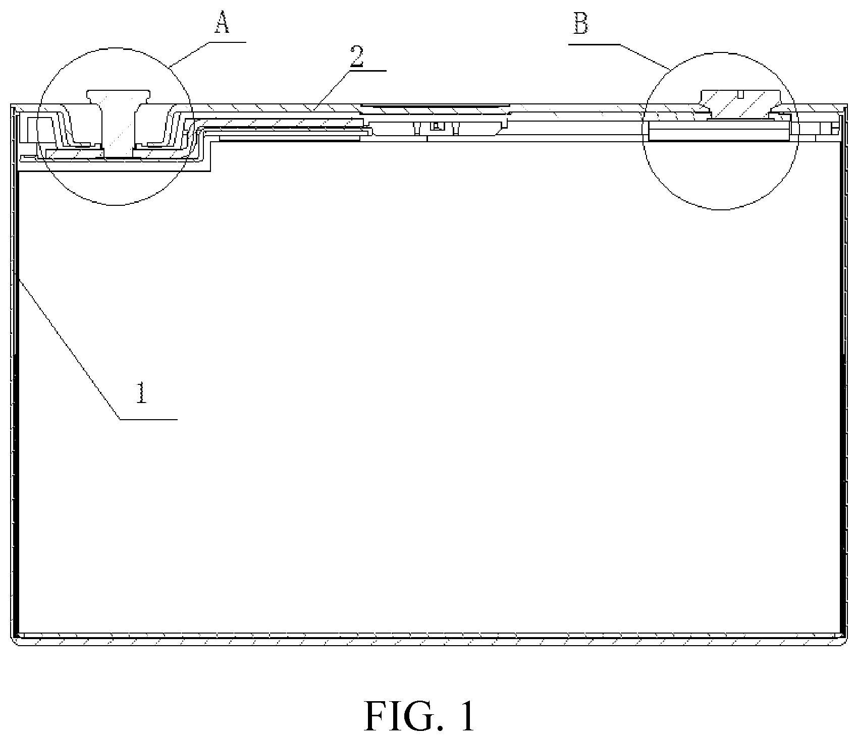 Patent US11824213 — Battery unit, battery module and vehicle — Figure 1