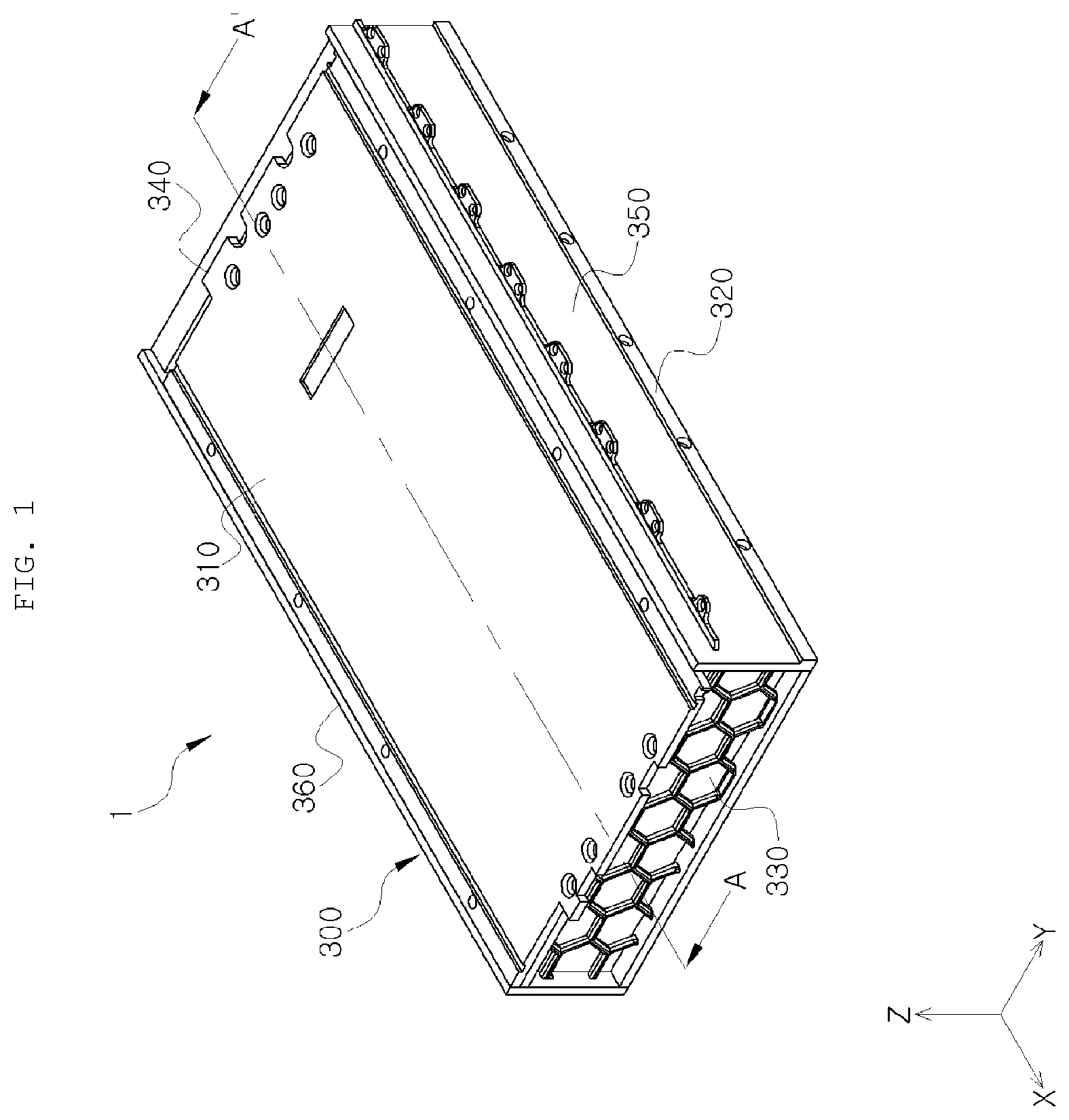 Patent US11824218 — Battery module — Figure 1