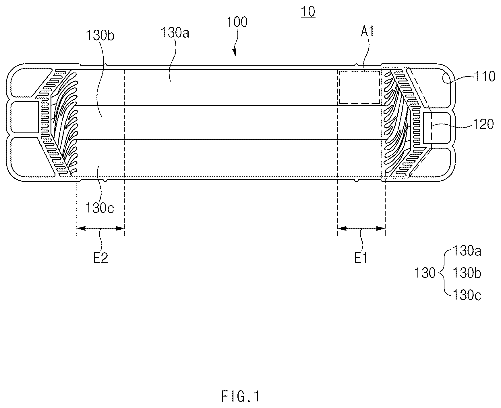 Patent US11824231 — Separator for fuel cell and fuel cell including the same — Figure 1