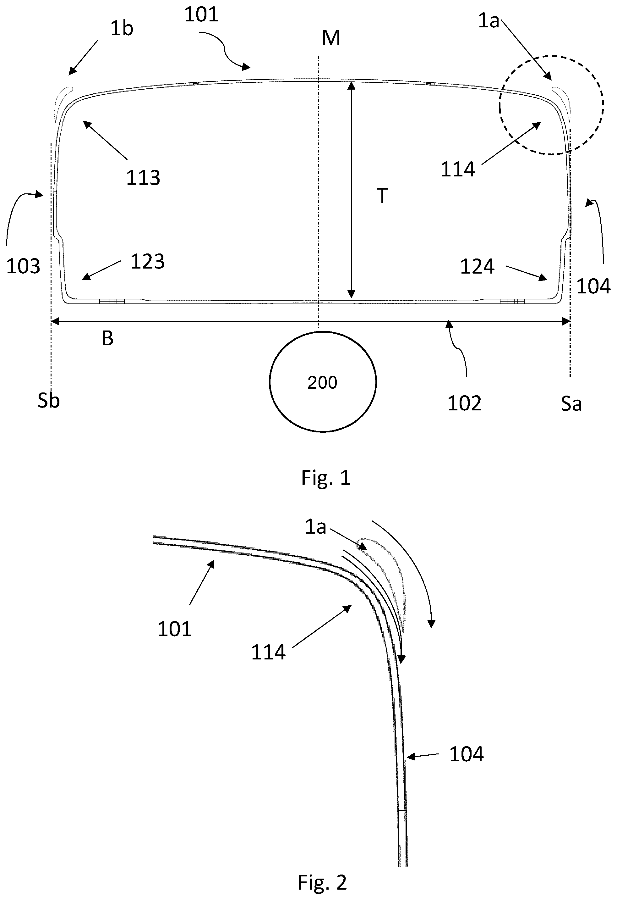 Patent US11824250 — Antenna housing with a profile element for wind load reduction — Figure 1