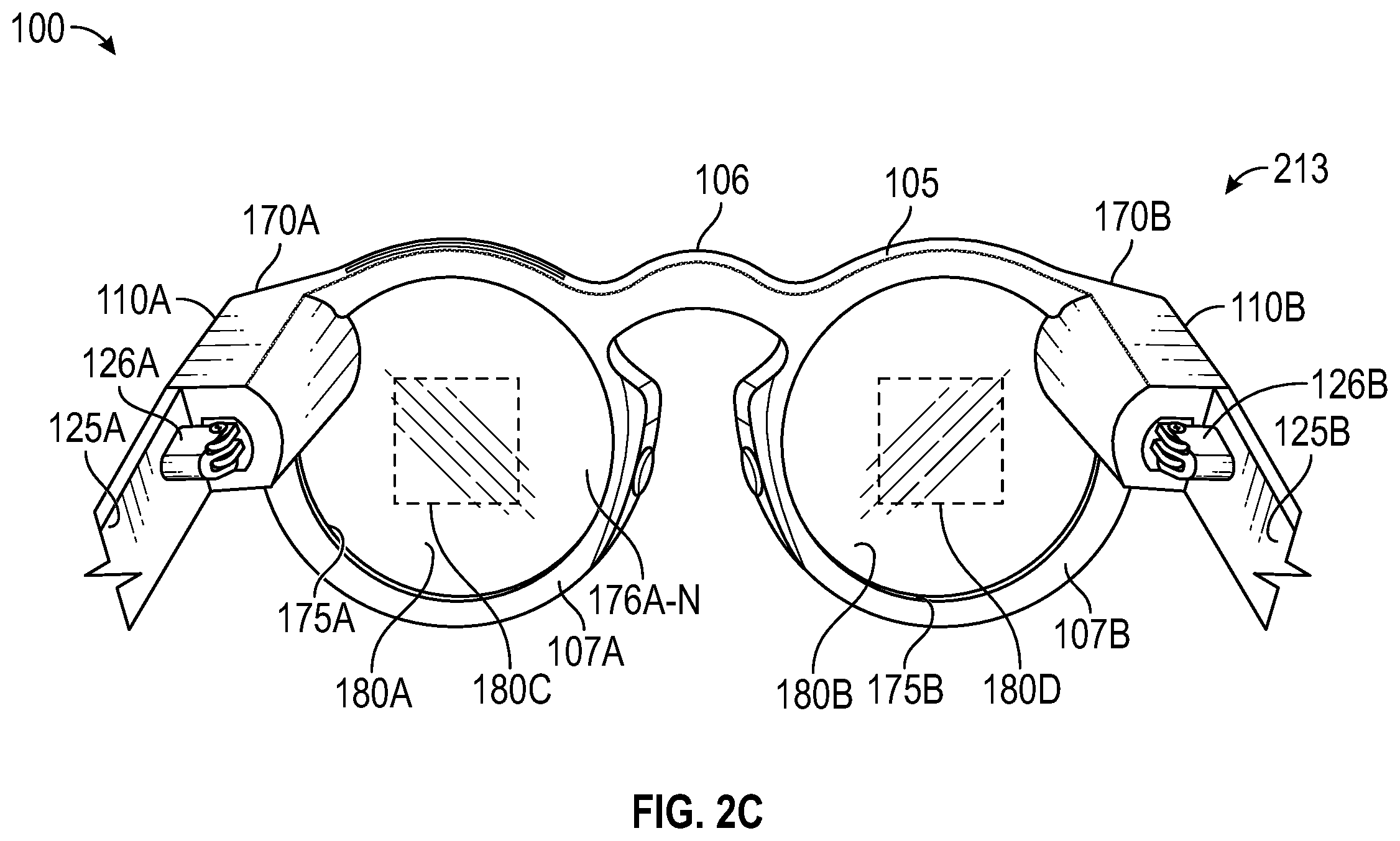 Patent US11824278 Figure 5 – Eyewear with aperture tuned dielectric loaded multi-band antenna