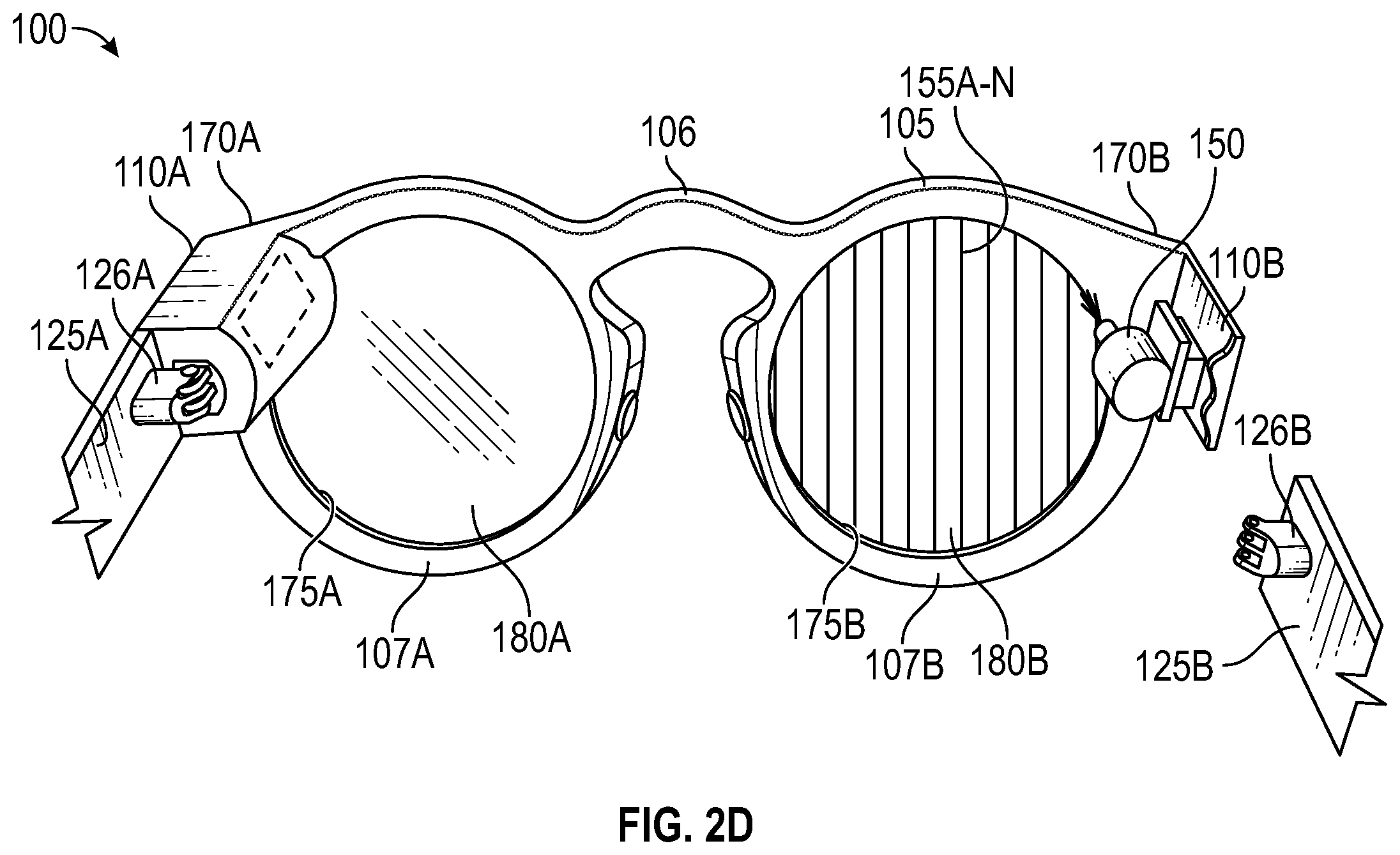 Patent US11824278 Figure 6 – Eyewear with aperture tuned dielectric loaded multi-band antenna