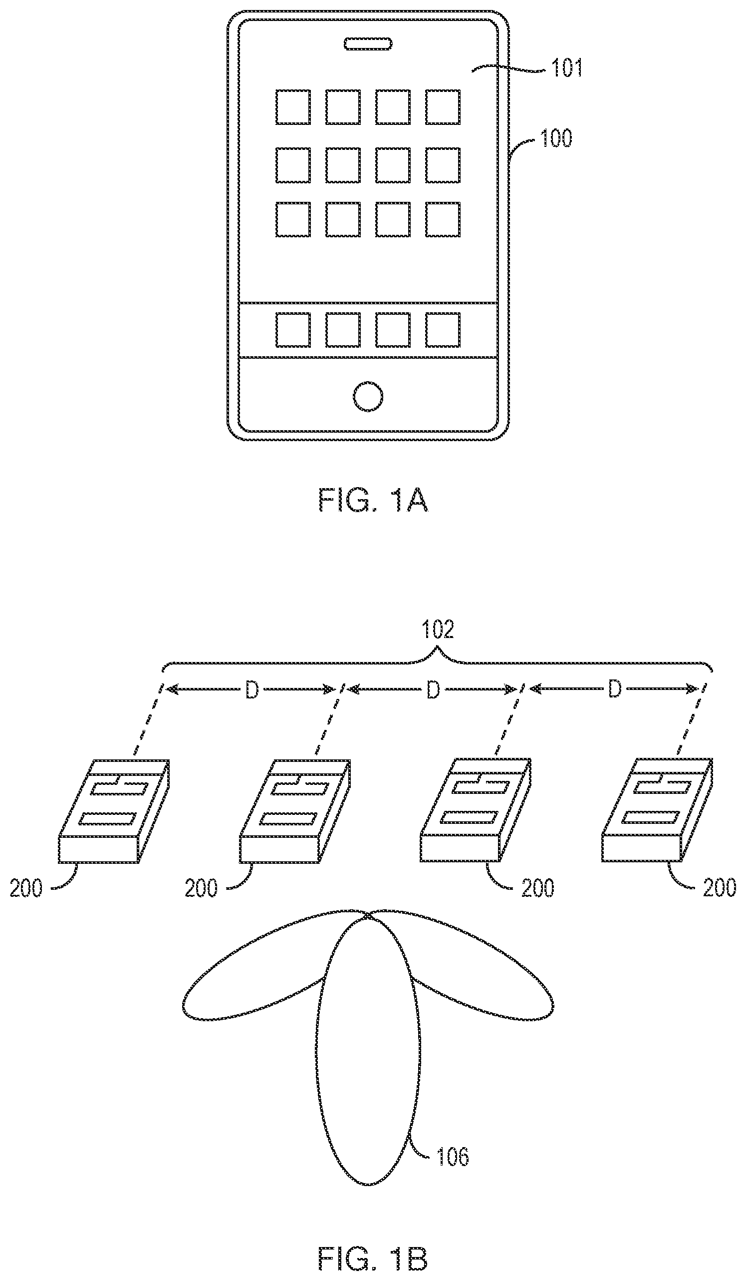 Patent US11824281 — Surface mount antenna elements for use in an antenna array — Figure 1
