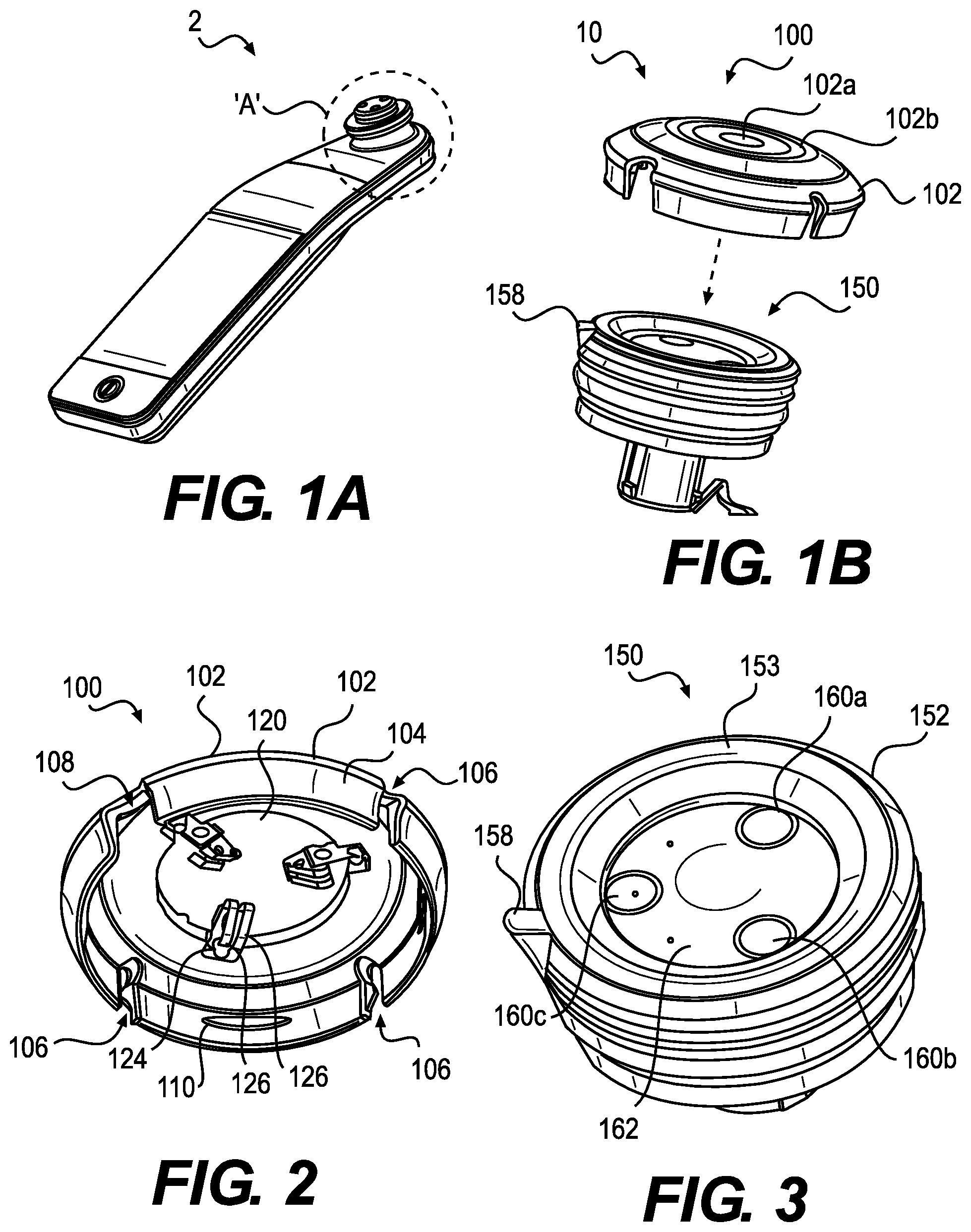 Patent US11824291 Figure 1 – Device with disposable element
