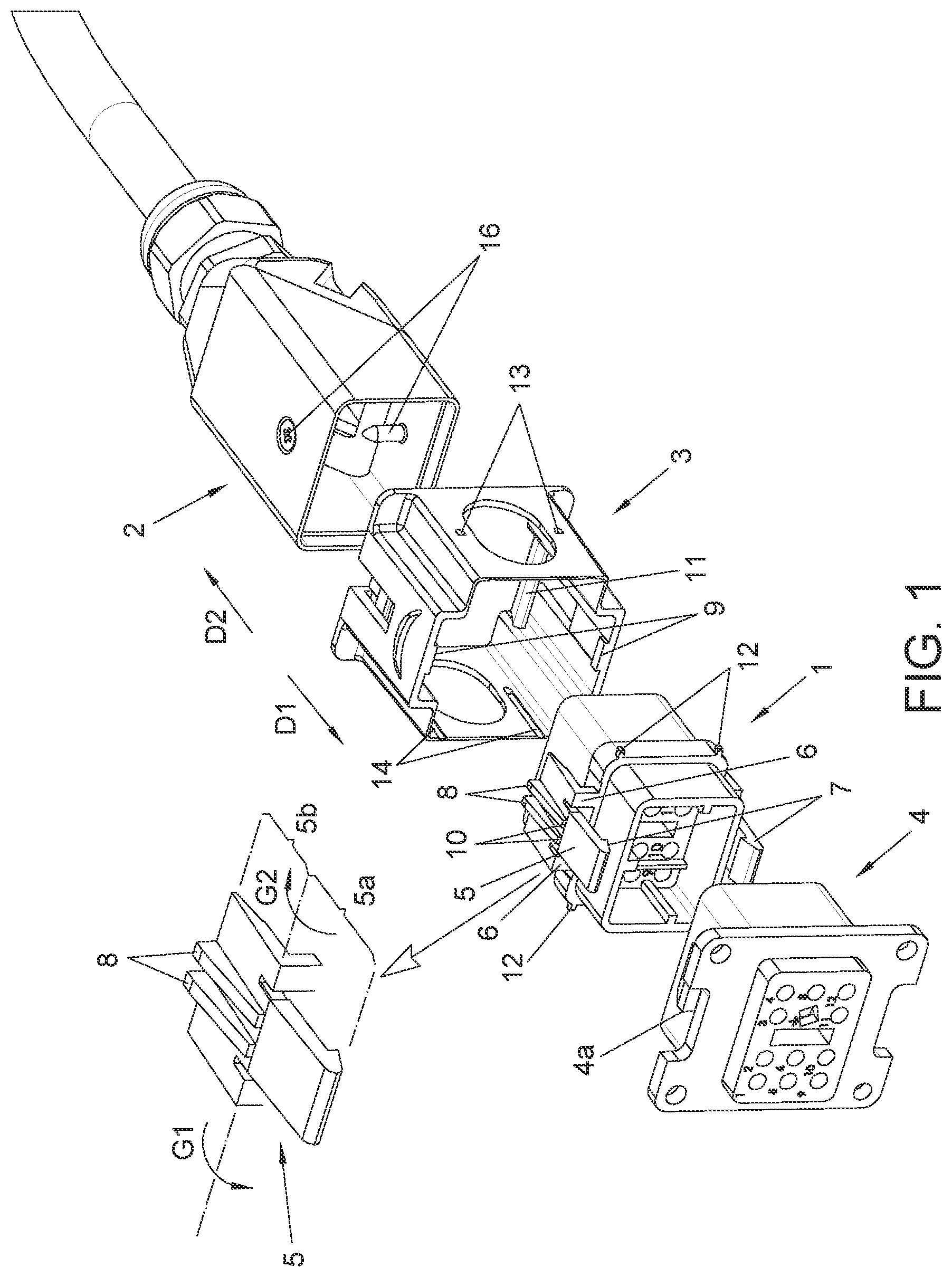 Patent US11824306 — Connector for supplying electric power — Figure 1