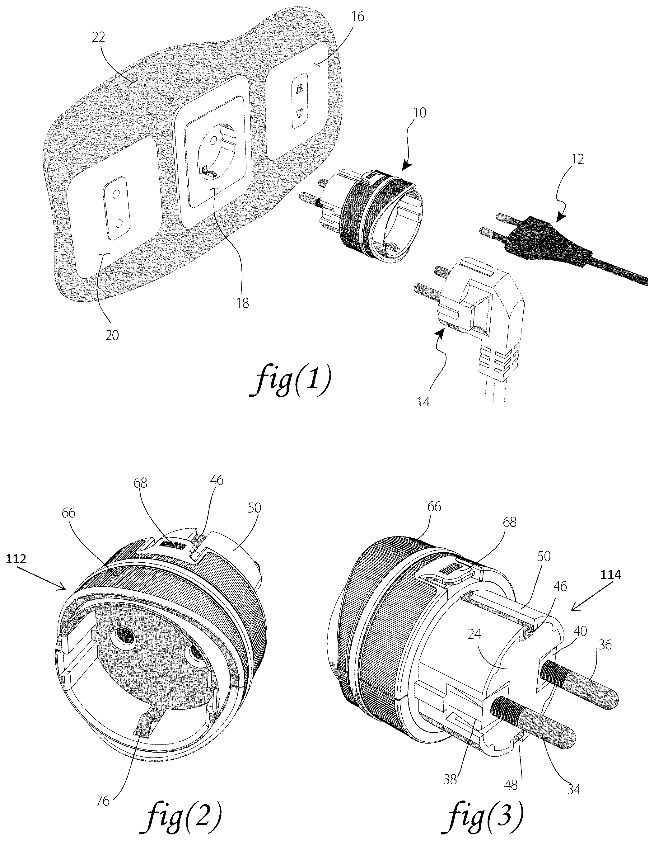 Patent US11824309 Figure 1 – Device and method for locking electrical plugs to power outlets