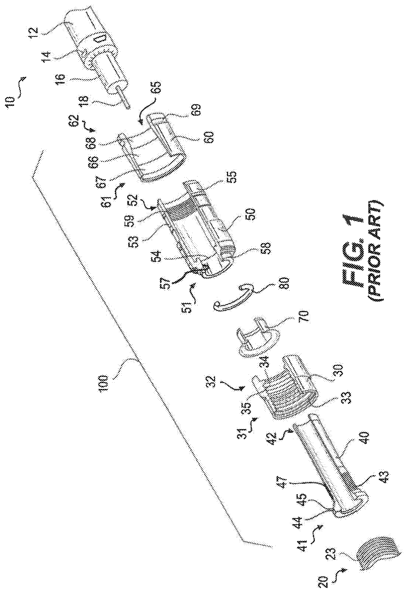 Patent US11824314 — Push-on coaxial cable connectors having port grounding — Figure 1