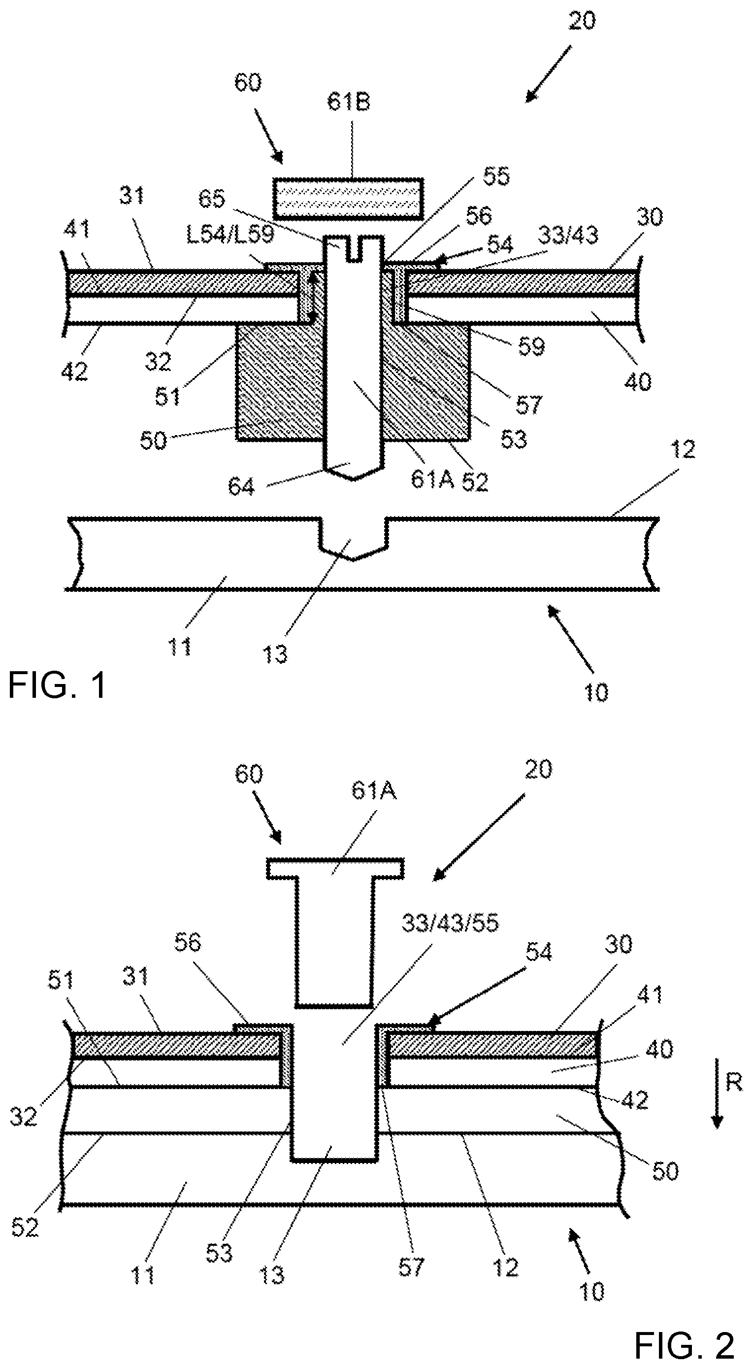 Patent US11824340 — Connection arrangement for connecting a busbar to a housing — Figure 1