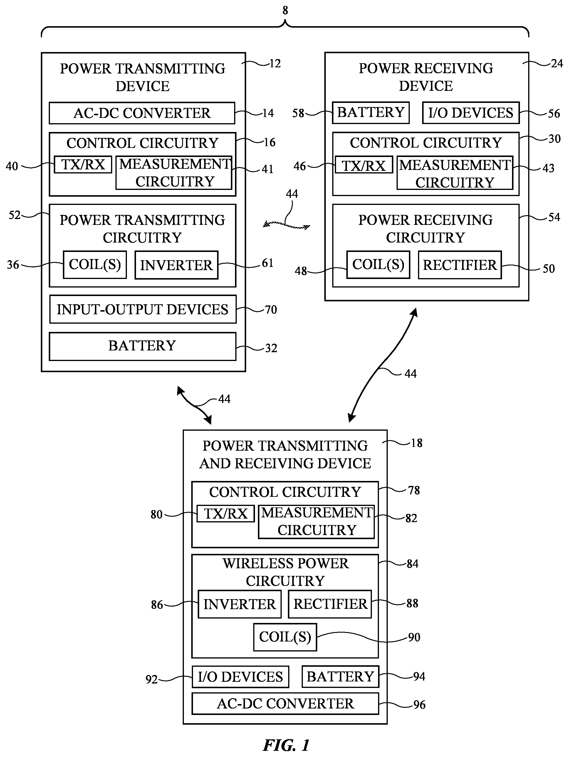 Patent US11824375 — State of charge information for a wireless power transmitting device — Figure 1