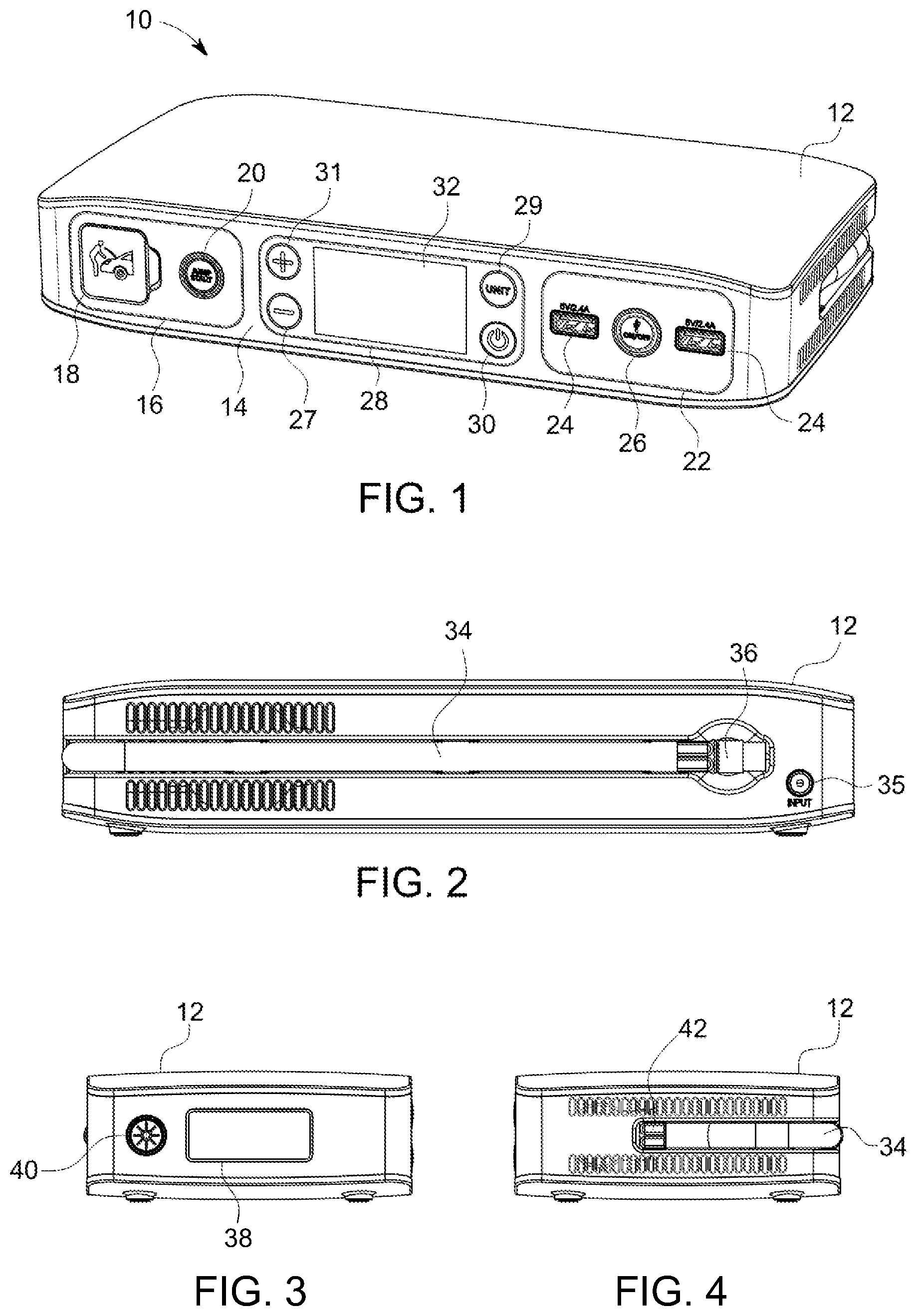 Patent US11824383 — Portable power charger with air compressor — Figure 1