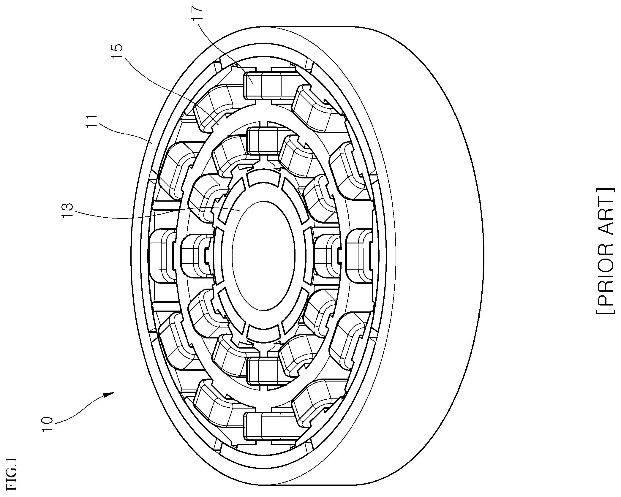 Patent US11824408 — Dual rotor-type motor for reducing torque ripple and compressor comprising same — Figure 1