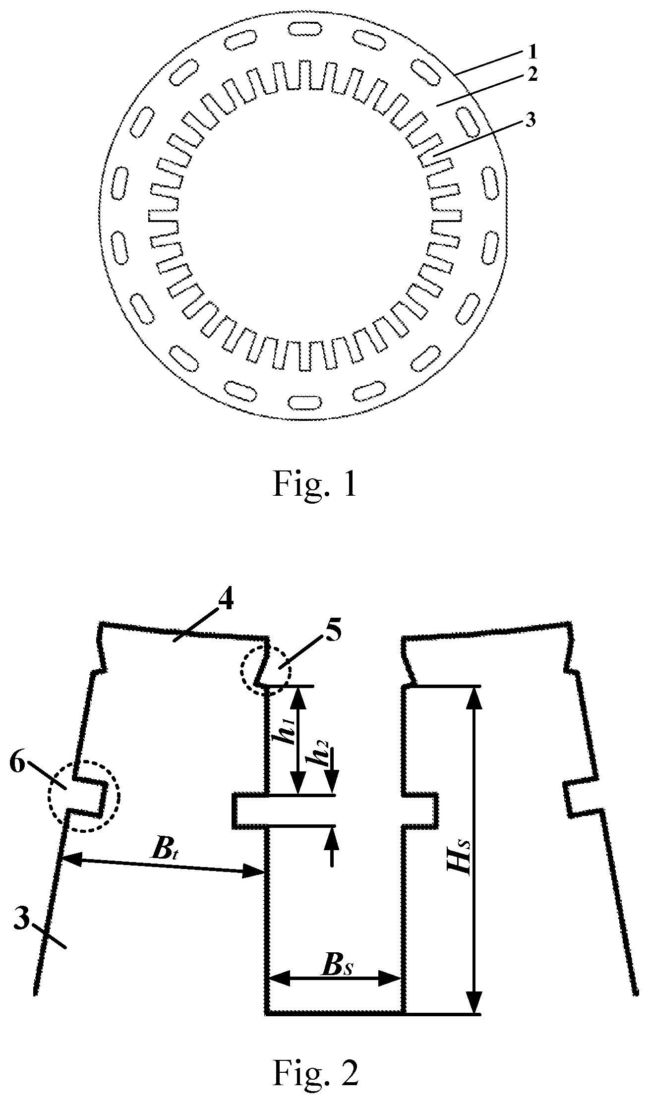 Patent US11824411 — Optimization design method for noise reduction of AC traction motor — Figure 1