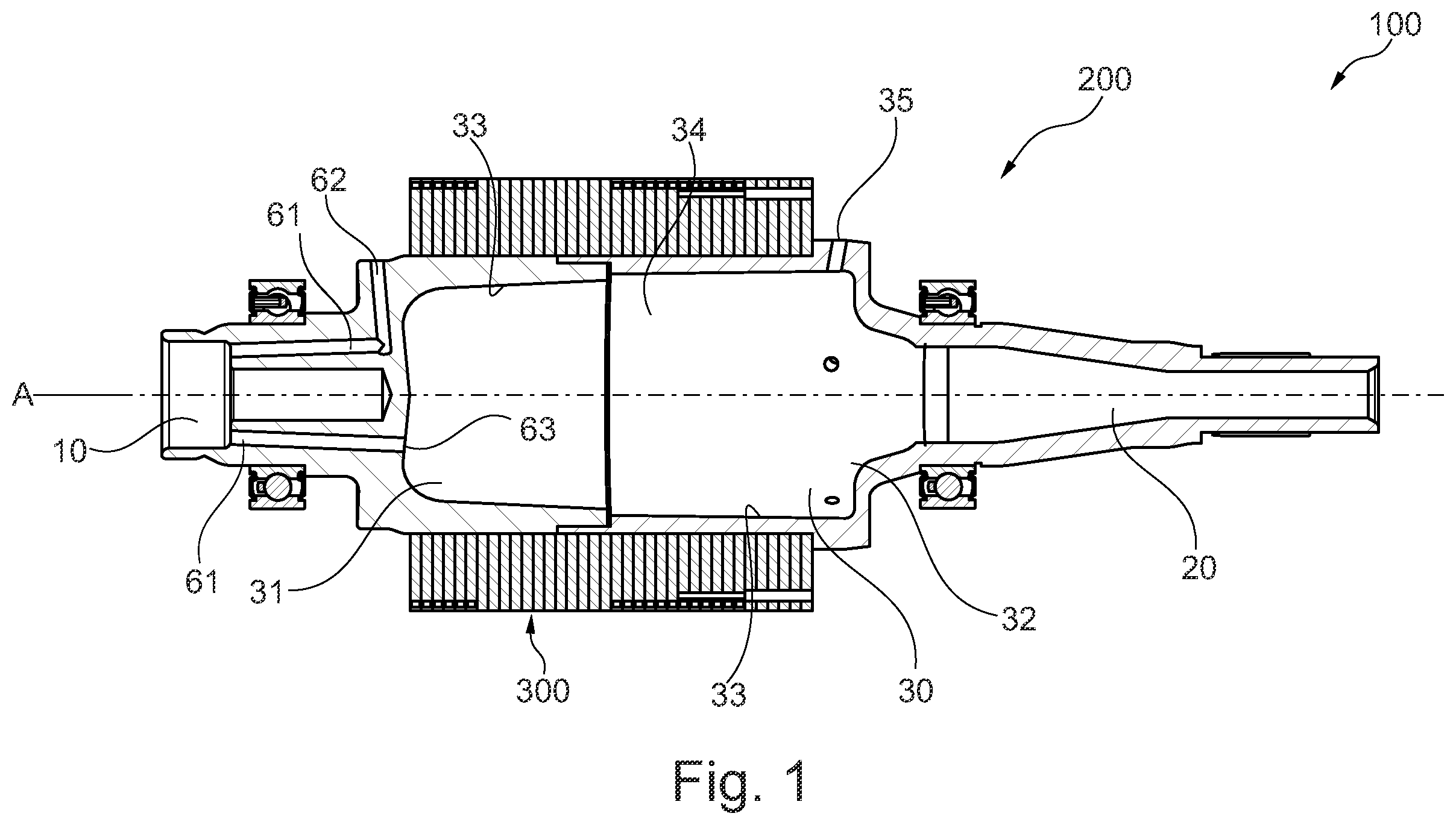 Patent US11824425 — Electric machine — Figure 1