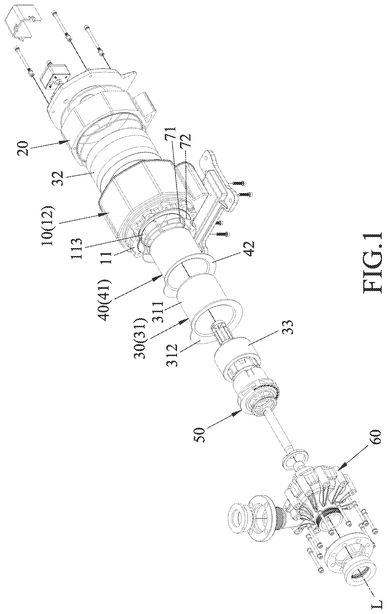 Patent US11824427 Figure 1 – Canned motor device