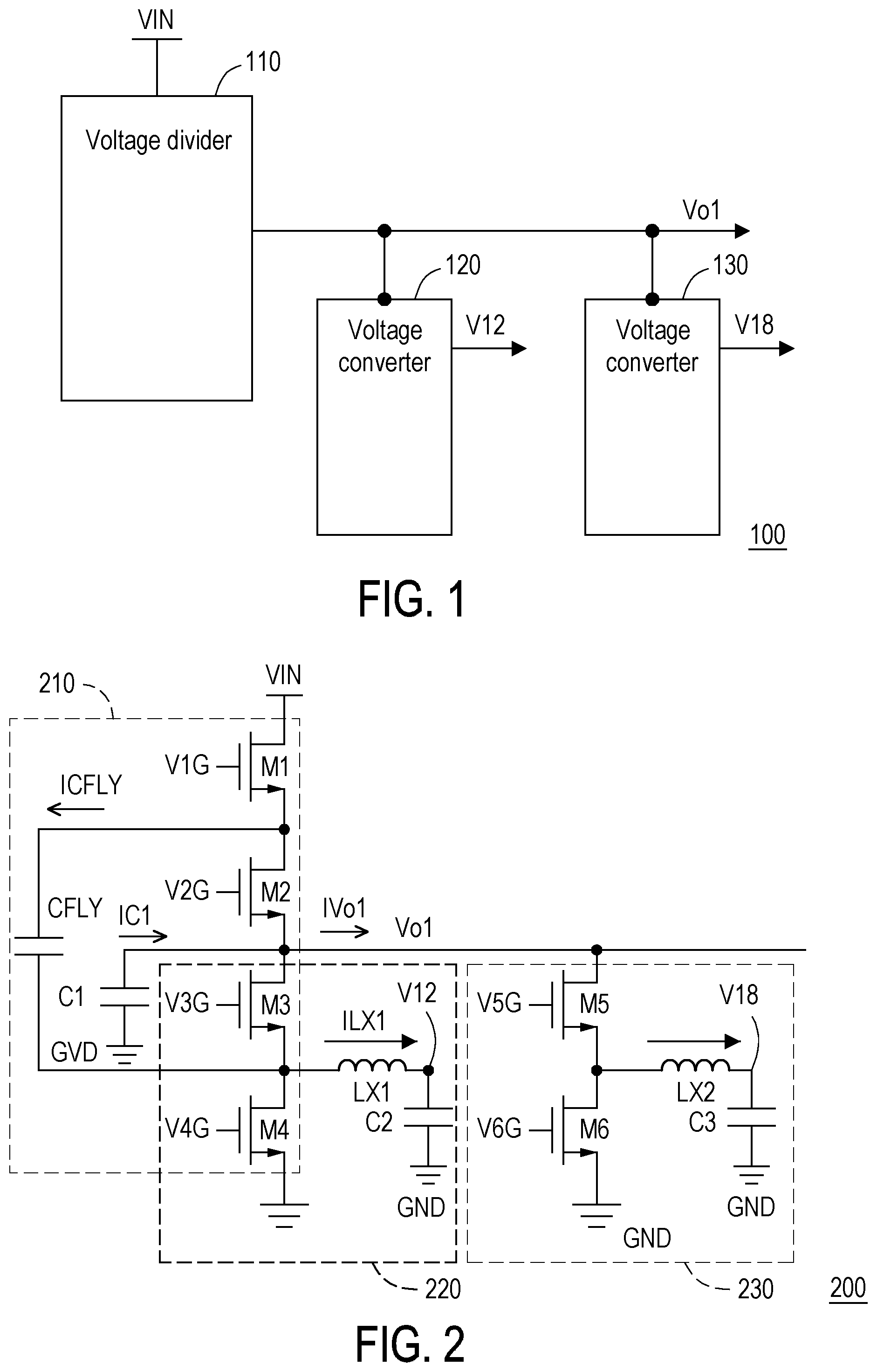 Patent US11824463 — Multiple output voltage generator — Figure 1