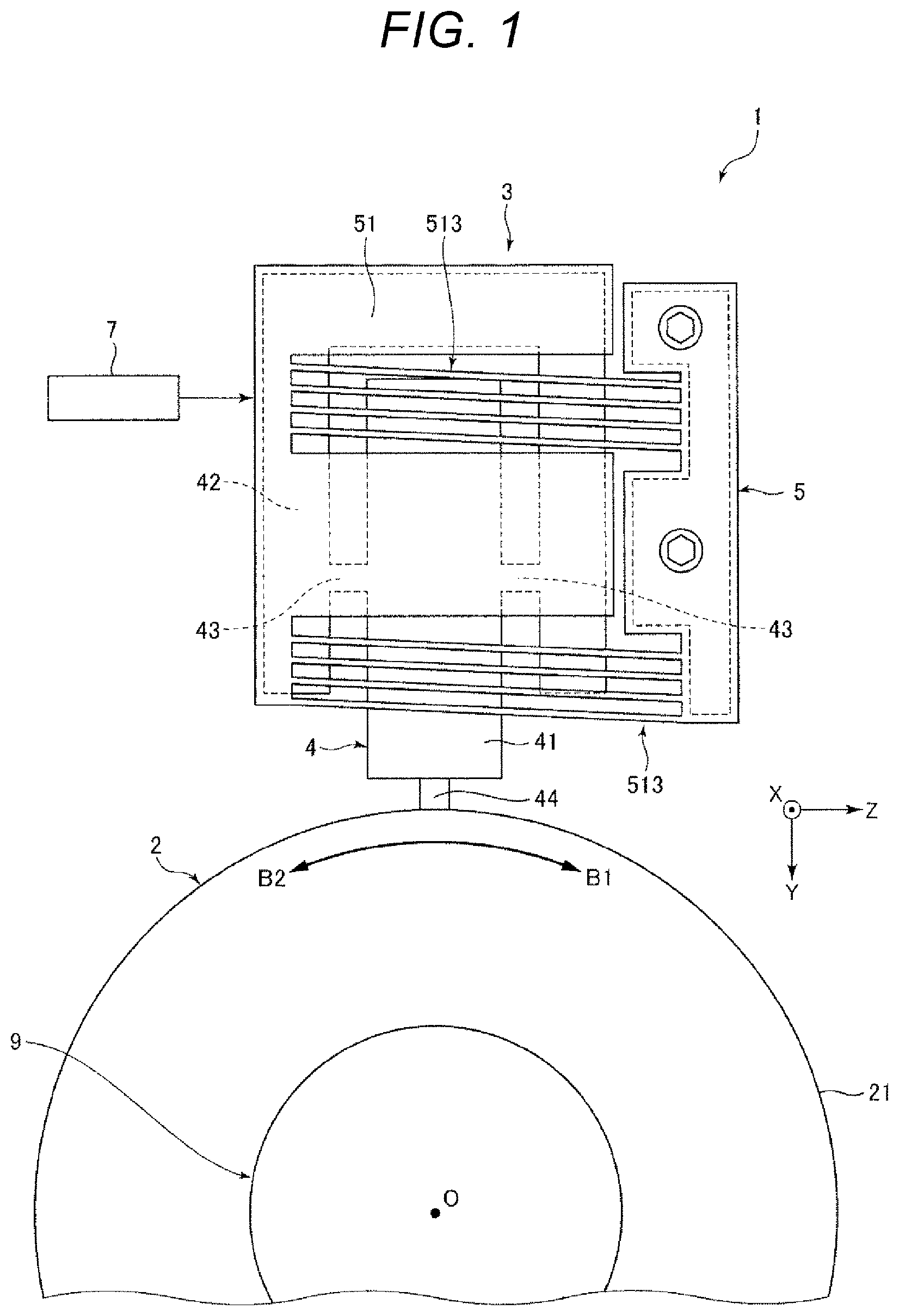 Patent US11824469 — Method for sensing abnormality of piezoelectric drive device, piezoelectric drive device, and robot — Figure 1