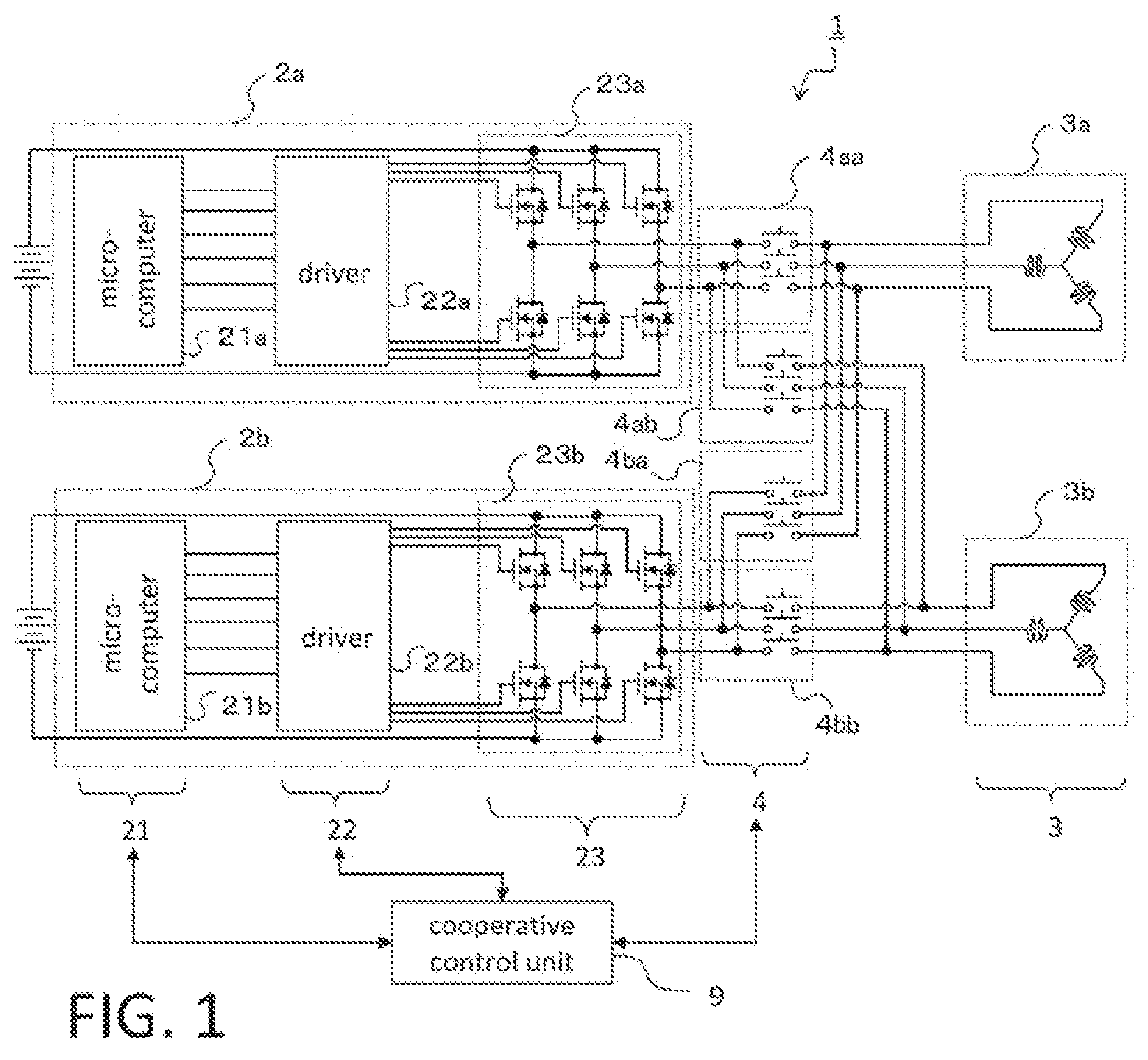 Patent US11824477 — Rotary electric machine control device — Figure 1