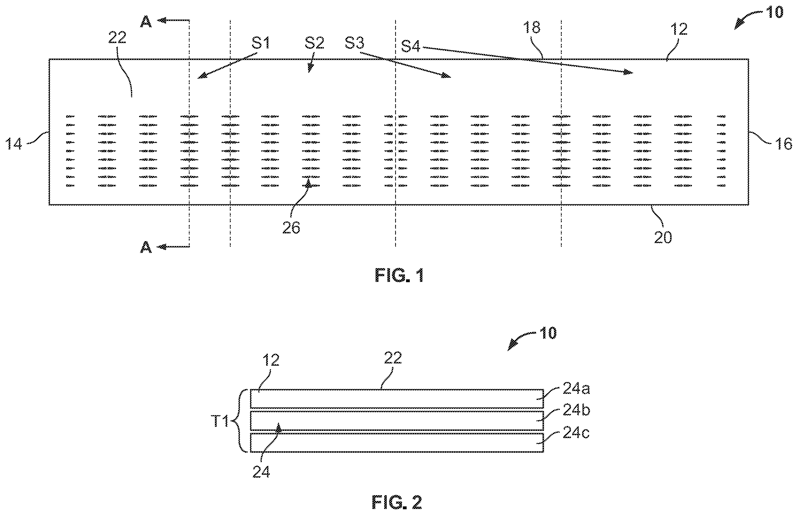 Patent US11824486 — Roofing shingles for mimicking the appearance of photovoltaic modules — Figure 1