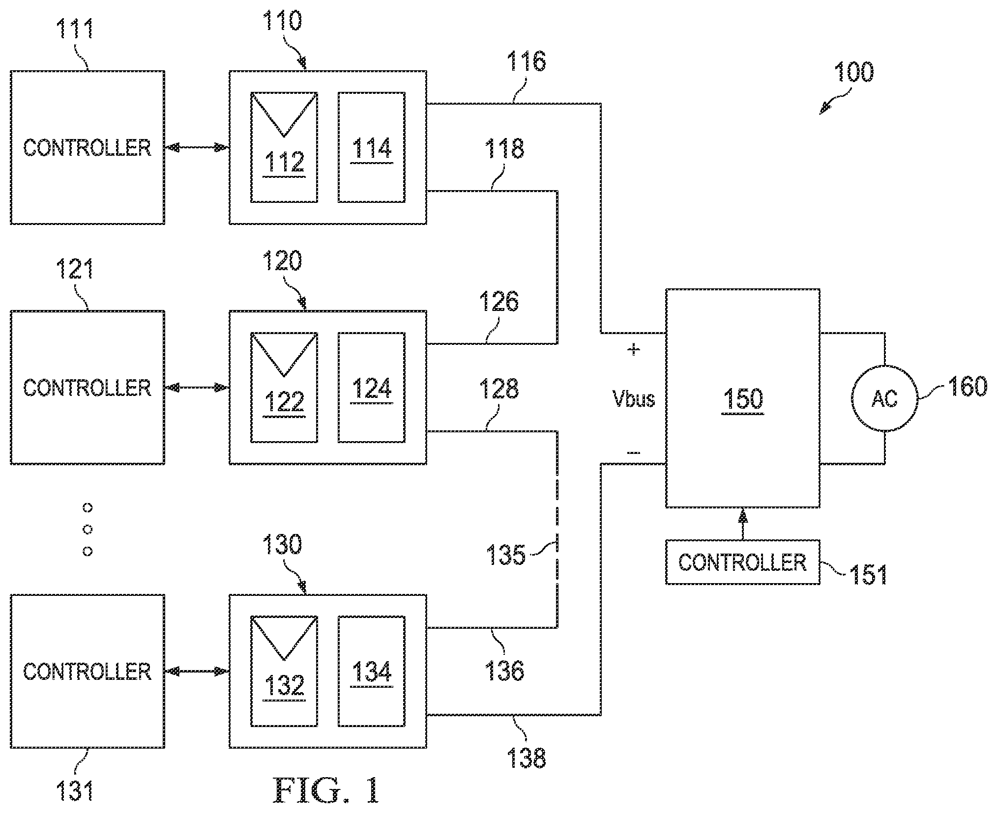 Patent US11824496 — Method and apparatus for controlling solar power systems — Figure 1
