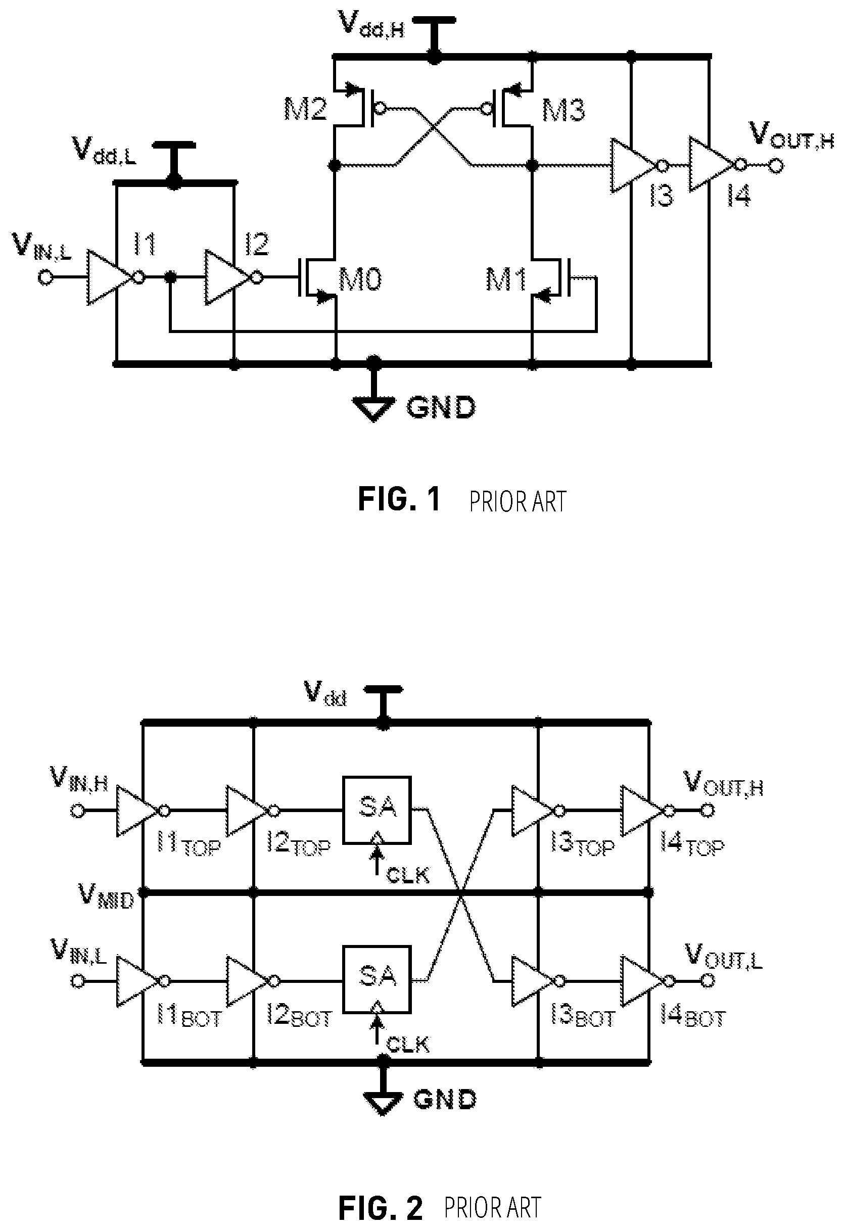 Patent US11824533 — Level-conversion circuits utilizing level-dependent inverter supply voltages — Figure 1