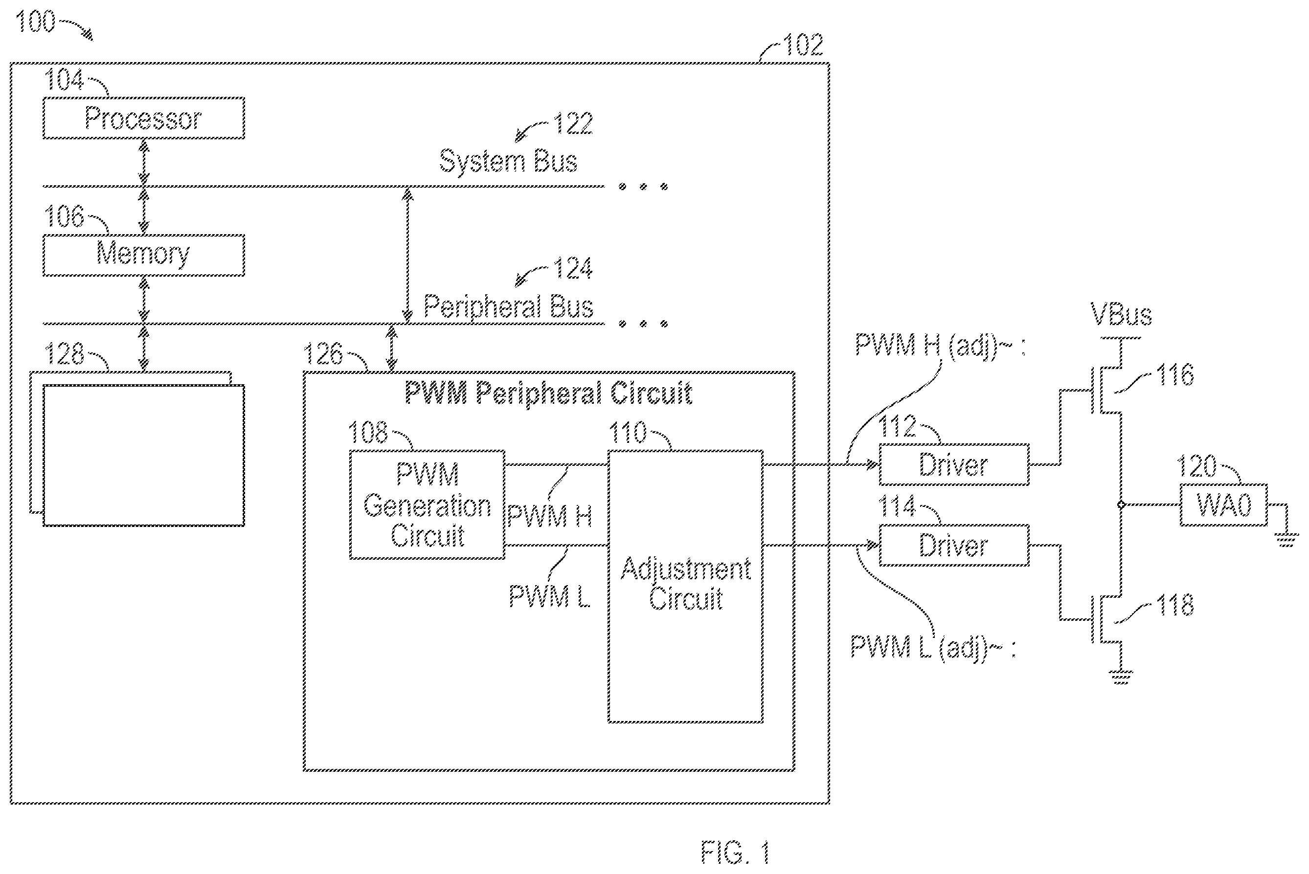 Patent US11824536 — Automatic protection against runt pulses — Figure 1