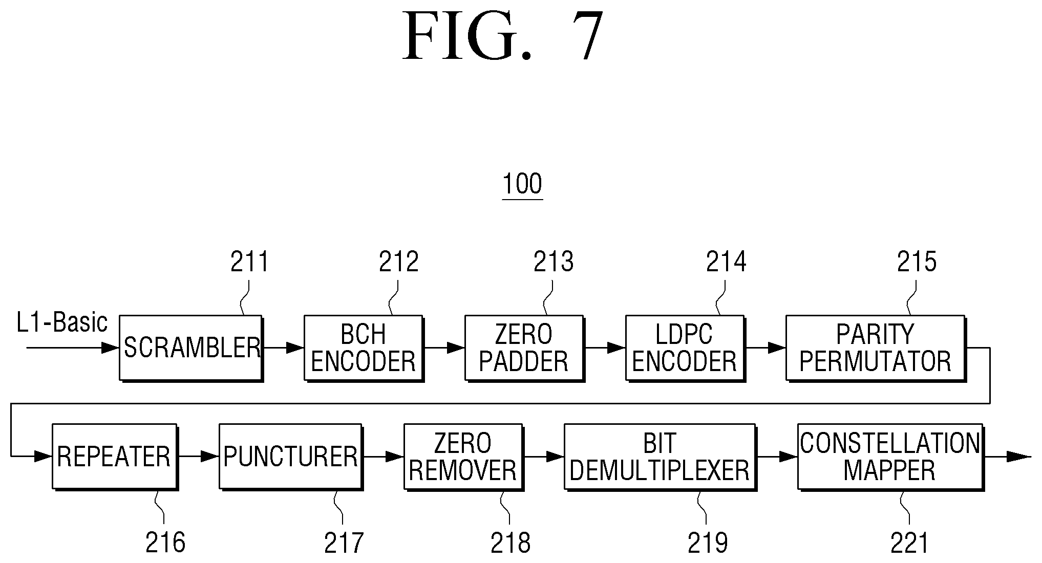 Patent US11824557 Figure 7 – Transmitter and shortening method thereof