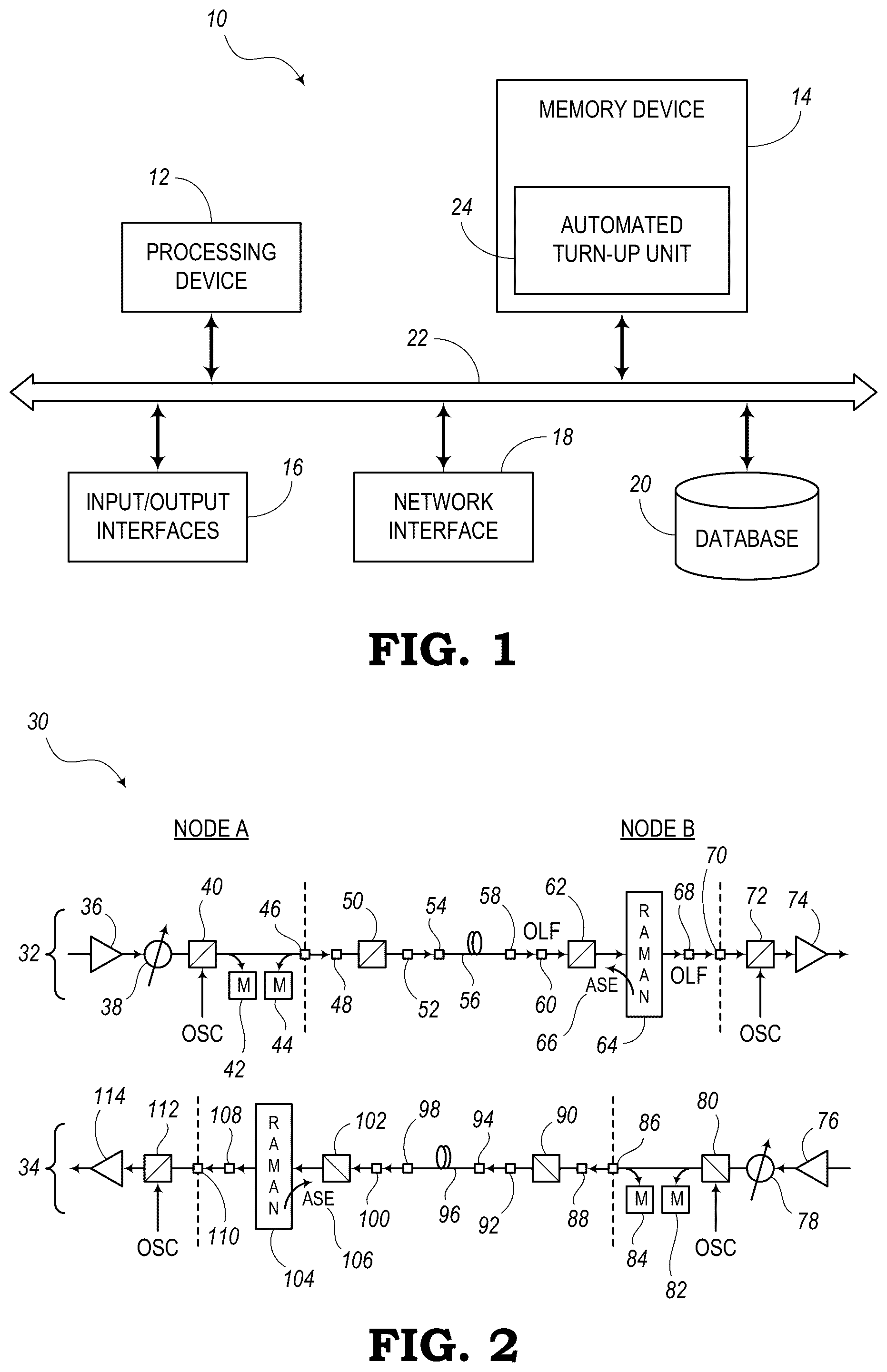 Patent US11824581 — Turn-up procedure for local and remote amplifiers in an optical system — Figure 1