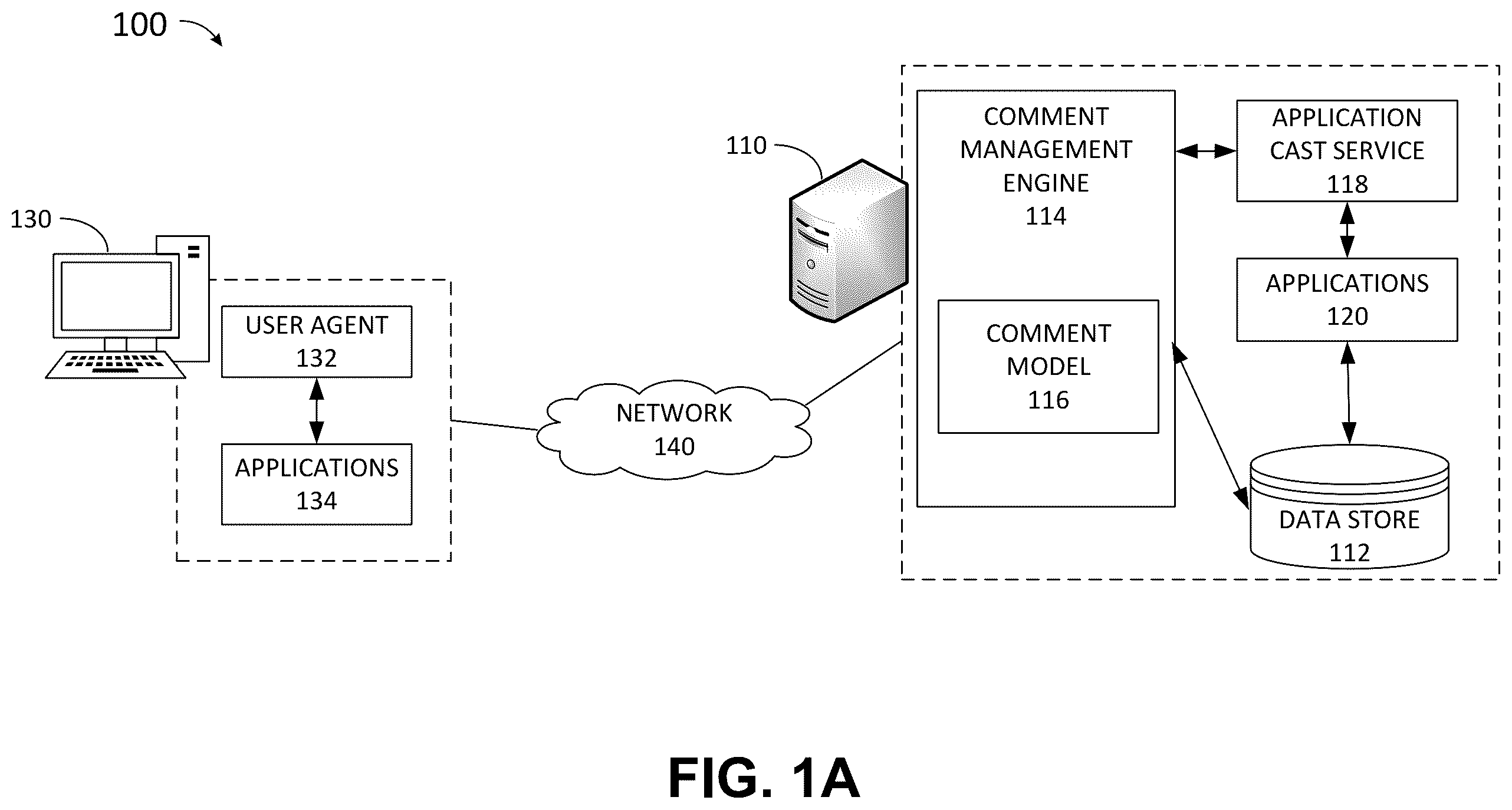 Patent US11824824 — Method and system of managing and displaying comments — Figure 1