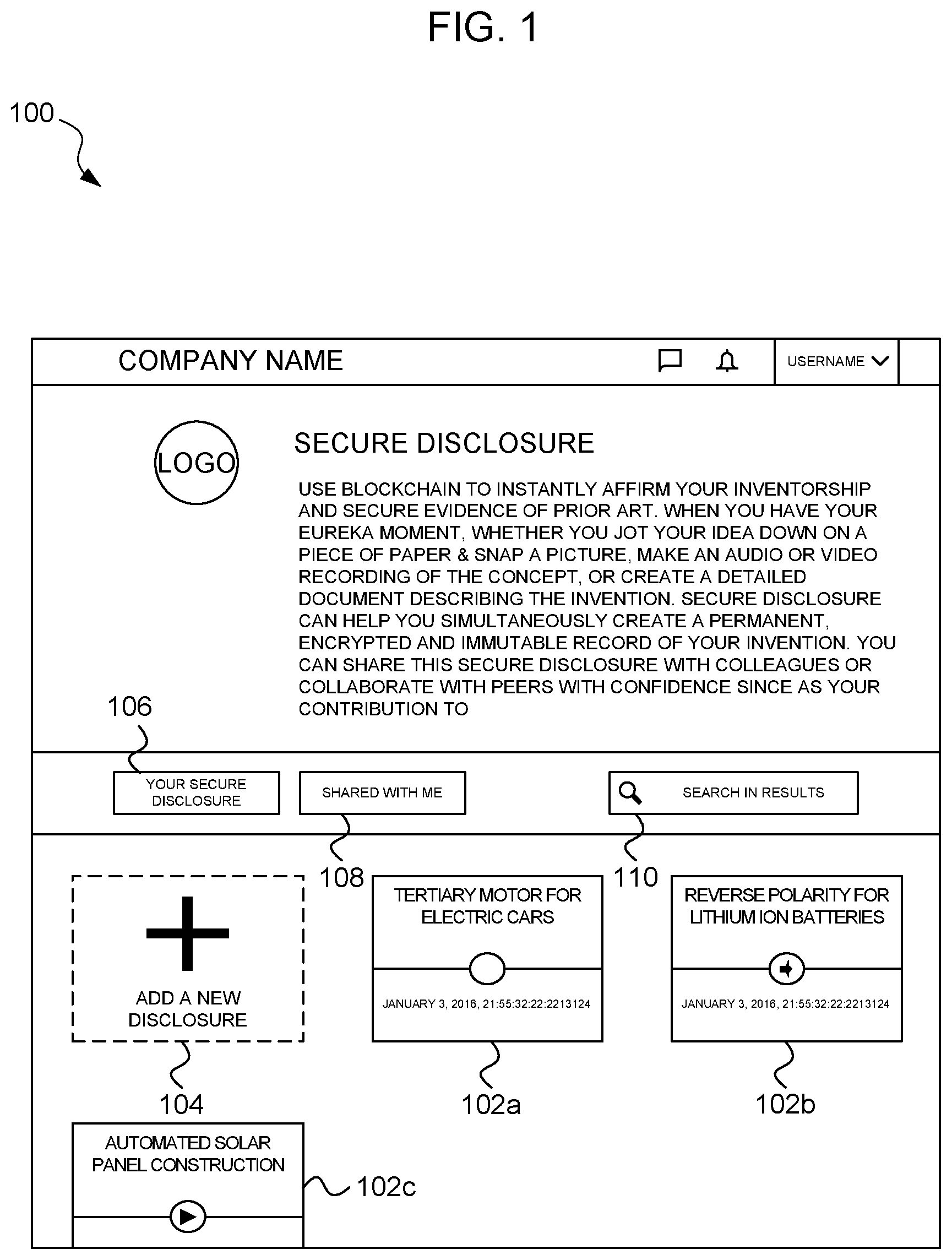 Patent US11824842 — Computer method for secure disclosure of information — Figure 1