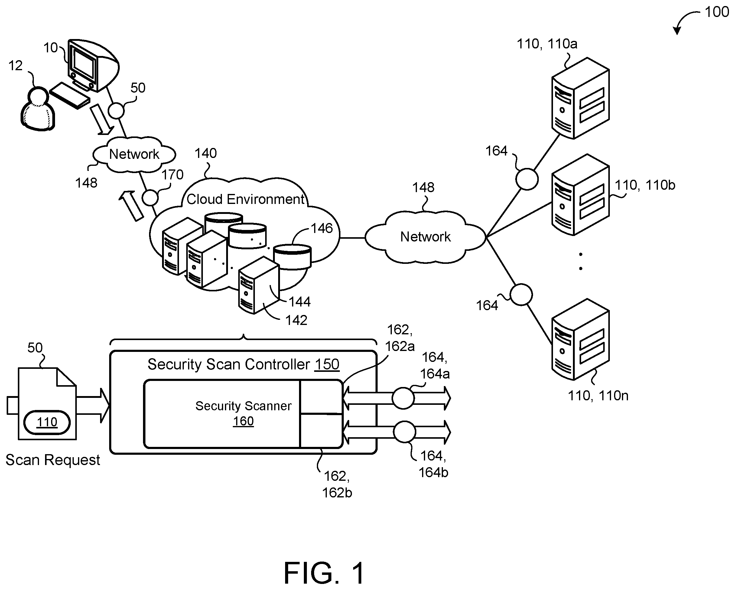 Patent US11824886 Figure 1 – Determining the exposure level of vulnerabilities