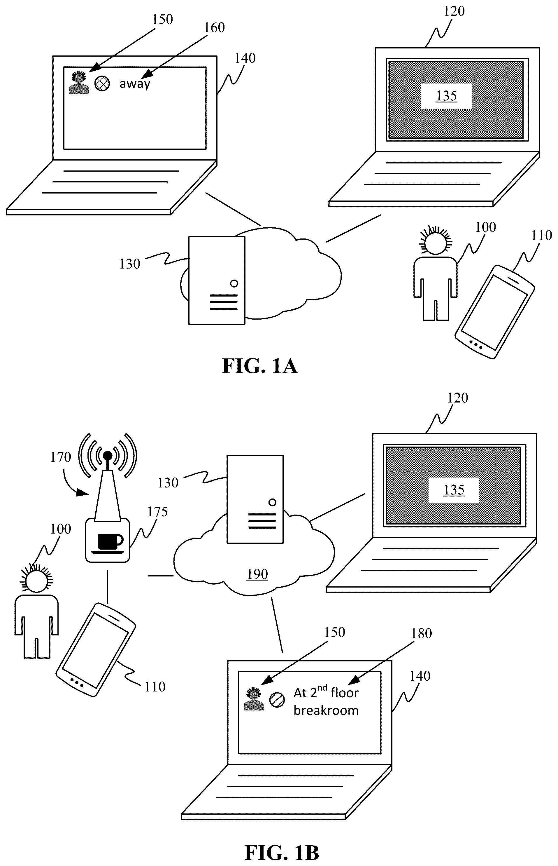 Patent US11824953 — Extended status indicators for mobile device interactions — Figure 1