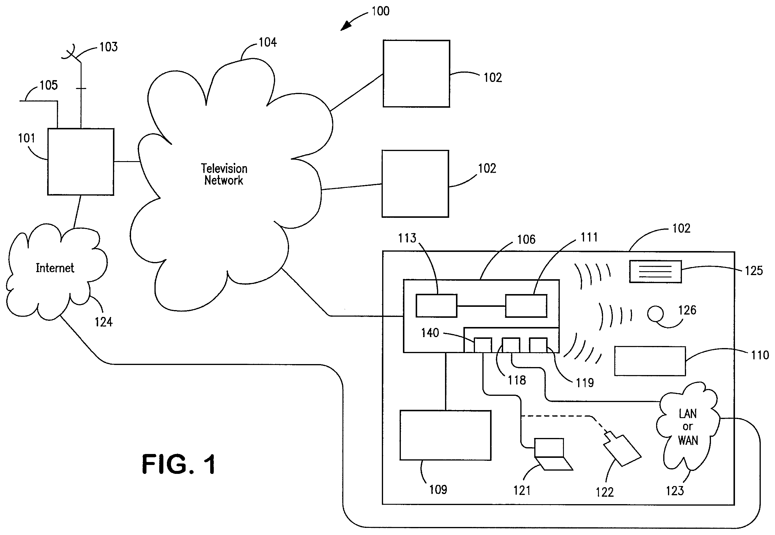 Patent US11832024 — Method and apparatus for delivering video and video-related content at sub-asset level — Figure 1