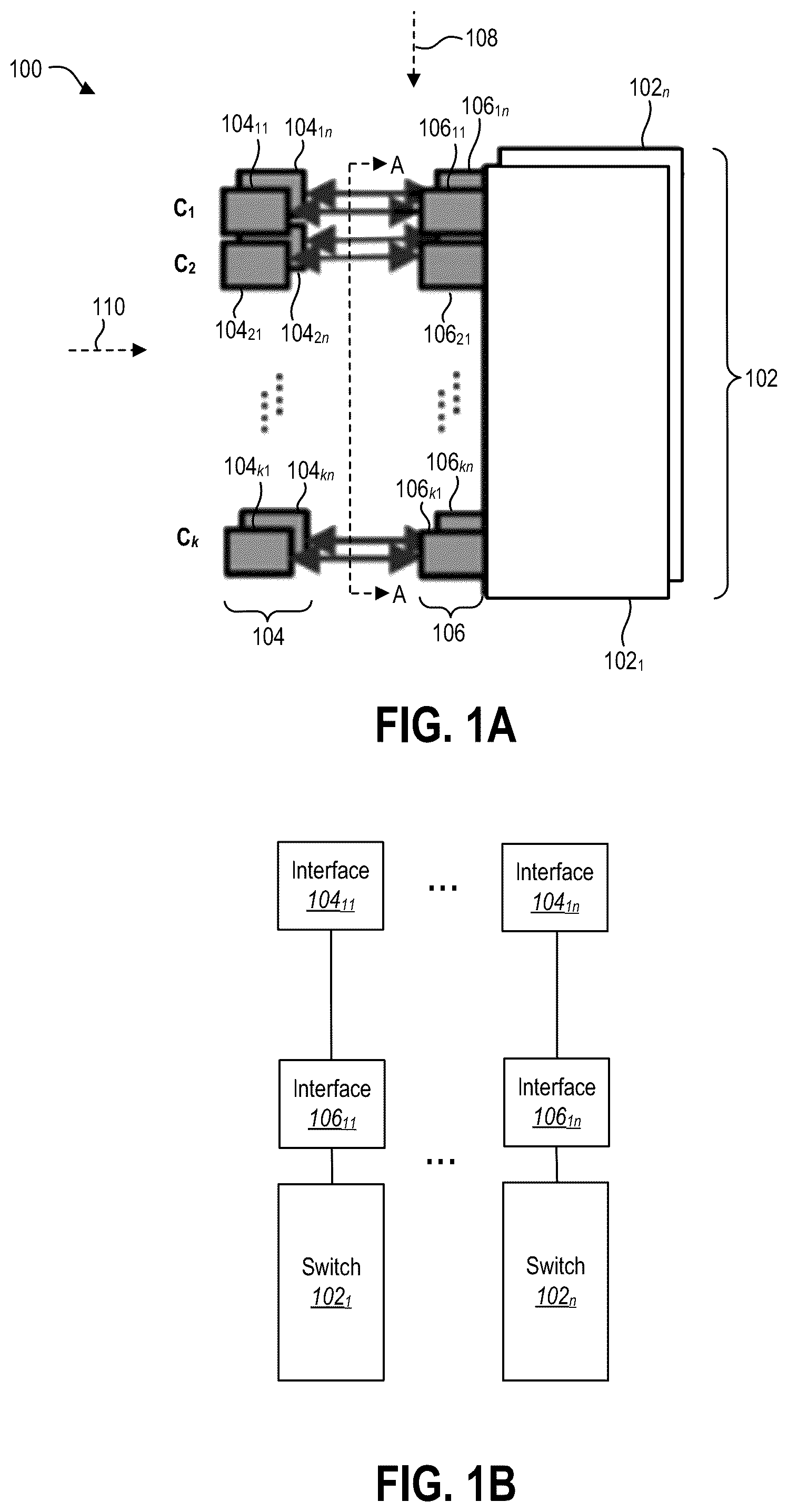 Patent US11832033 — Efficiently interconnecting computing nodes to enable use of high-radix network switches — Figure 1